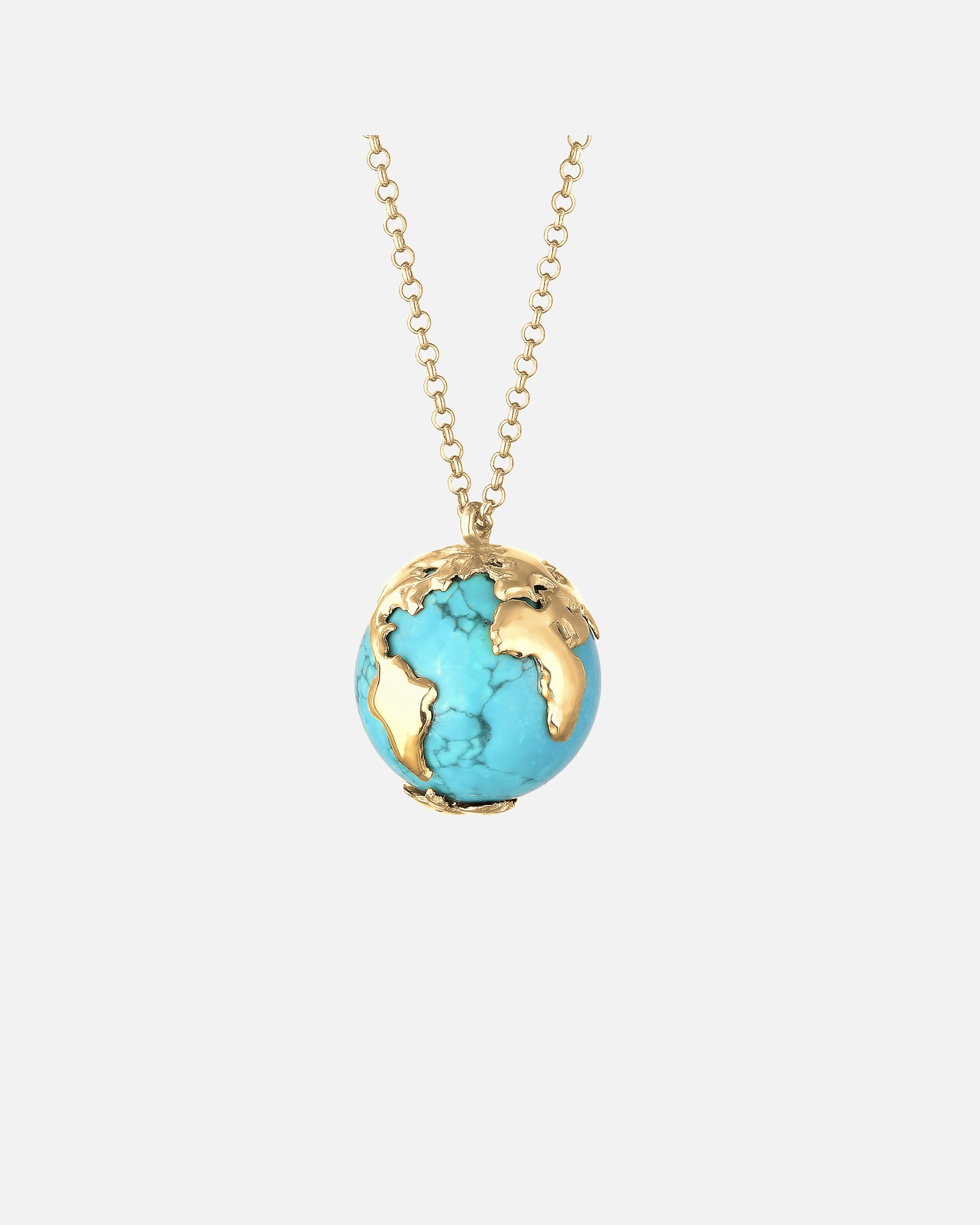 Collier for FemmeElliFemme Pendentif Globe Terrestre Howlite en Argent Sterling 92570