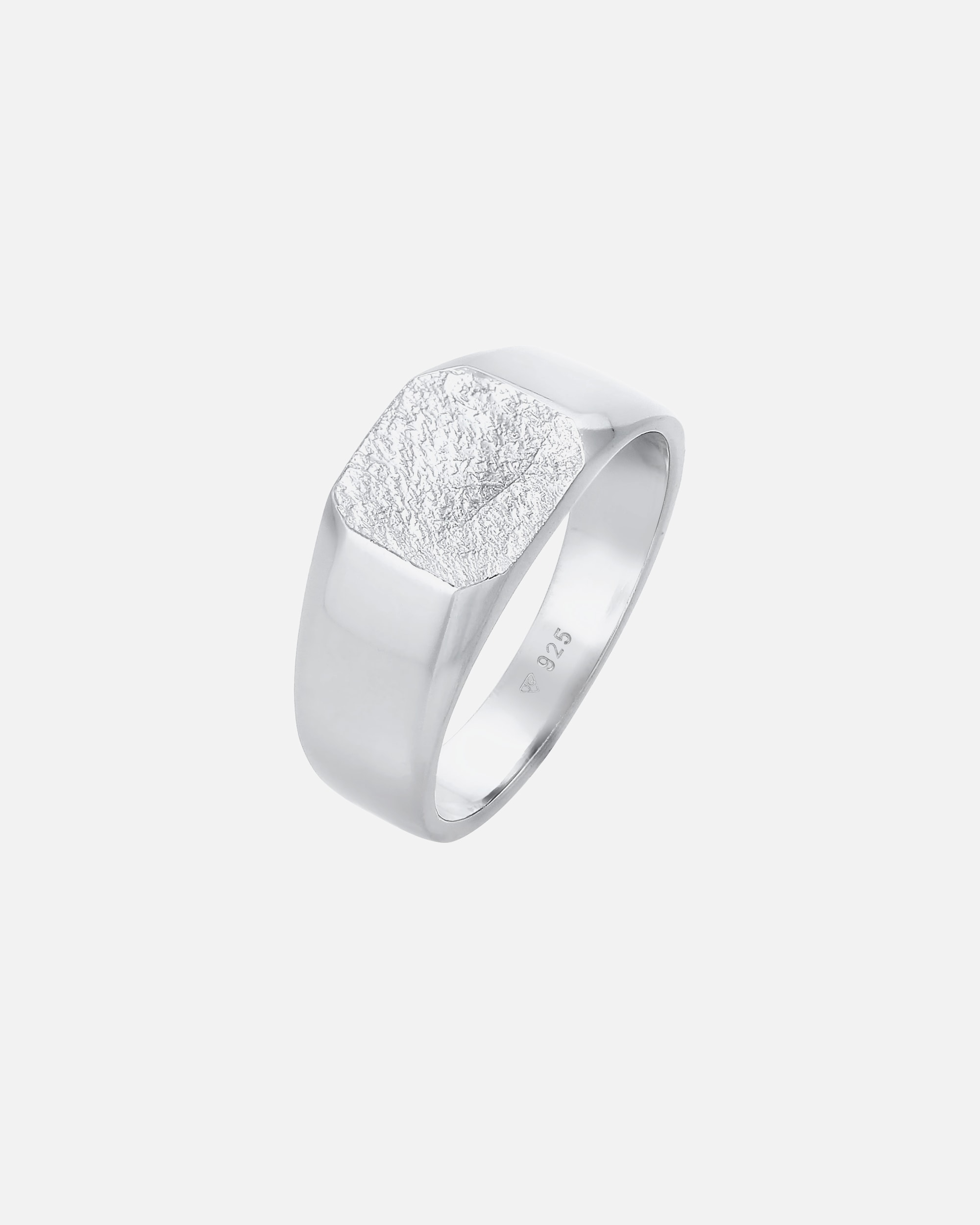 Bague for HommeKUZZOIHommes sceau carré basique texture noire en argent sterling 92562