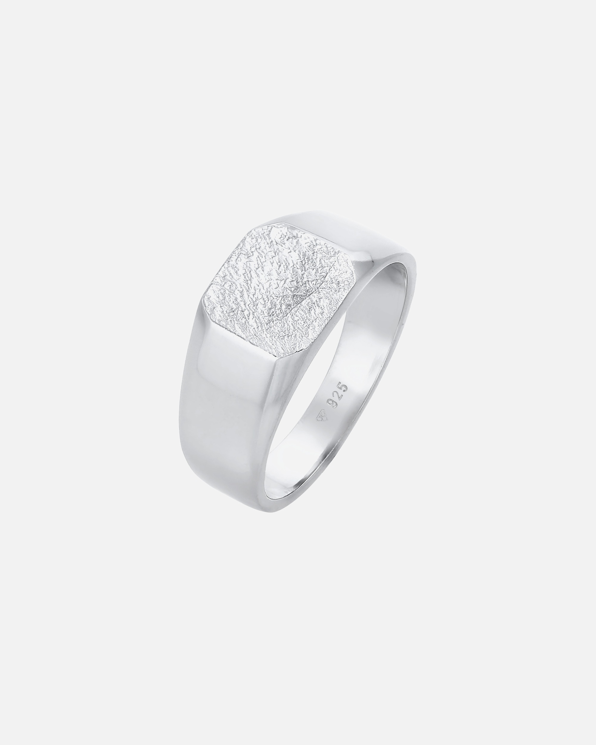 Ring für Männlich KUZZOI Basic Siegelring Herren Quadrat Matt 925 Silber 58