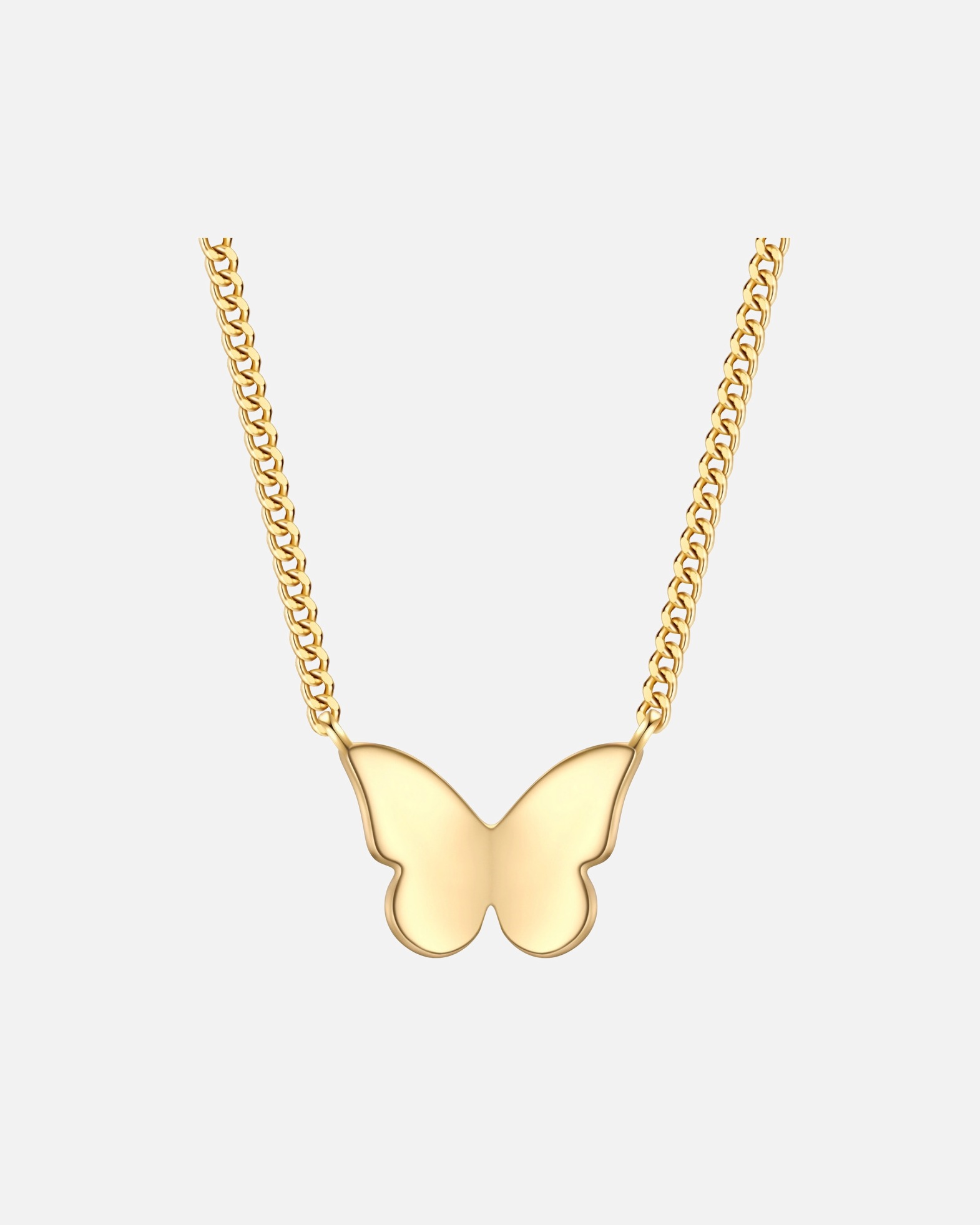 Collier for FemmeCollier Papillon en Argent Sterling en or jaune avec Chaîne Panzer40,0 cm Basiskette + 5,0 cm Verlängerung