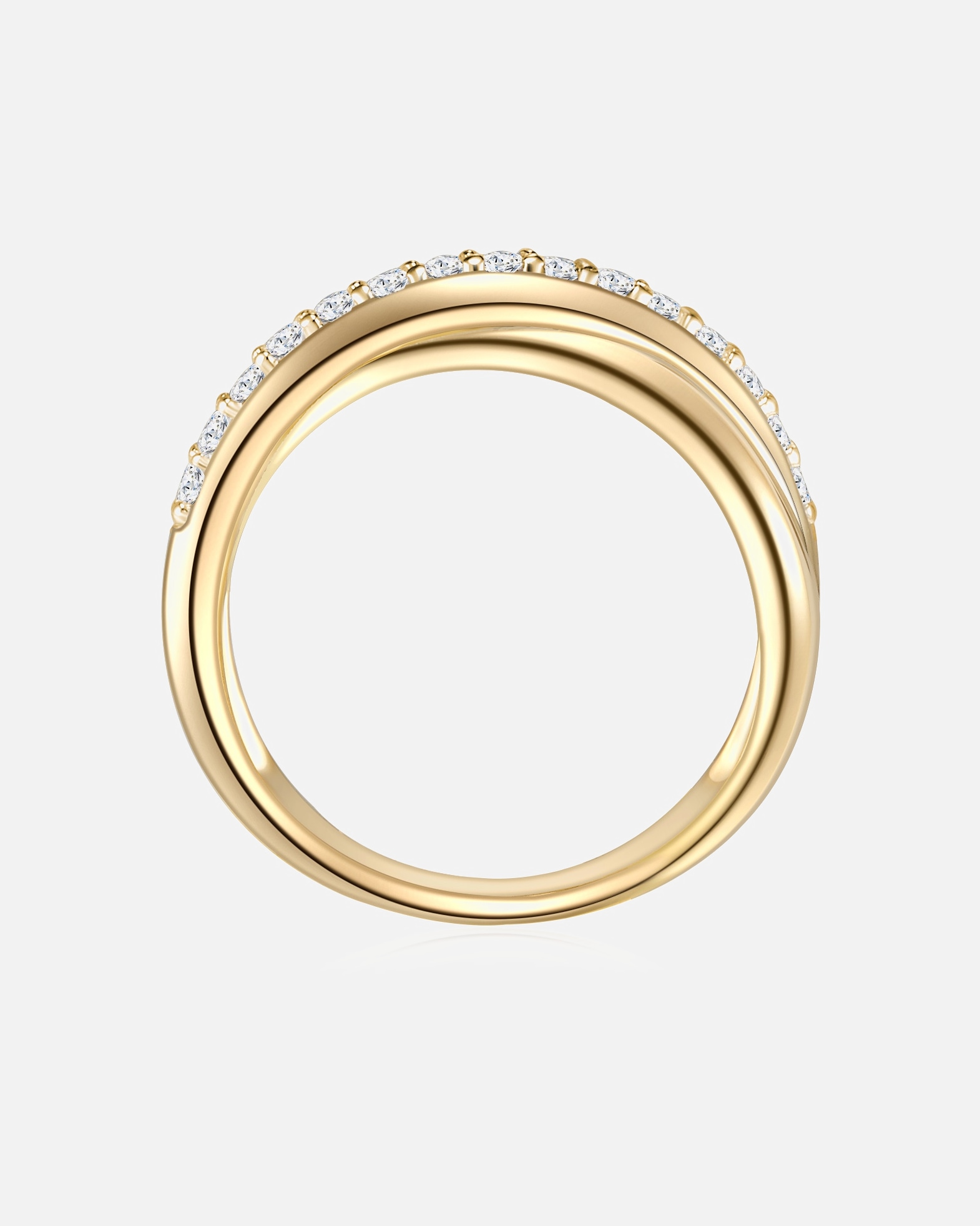 Bague for FemmeRafaela DonataBague en argent Argent sterling Oxyde de zirconium (CZ) en Or jaune52