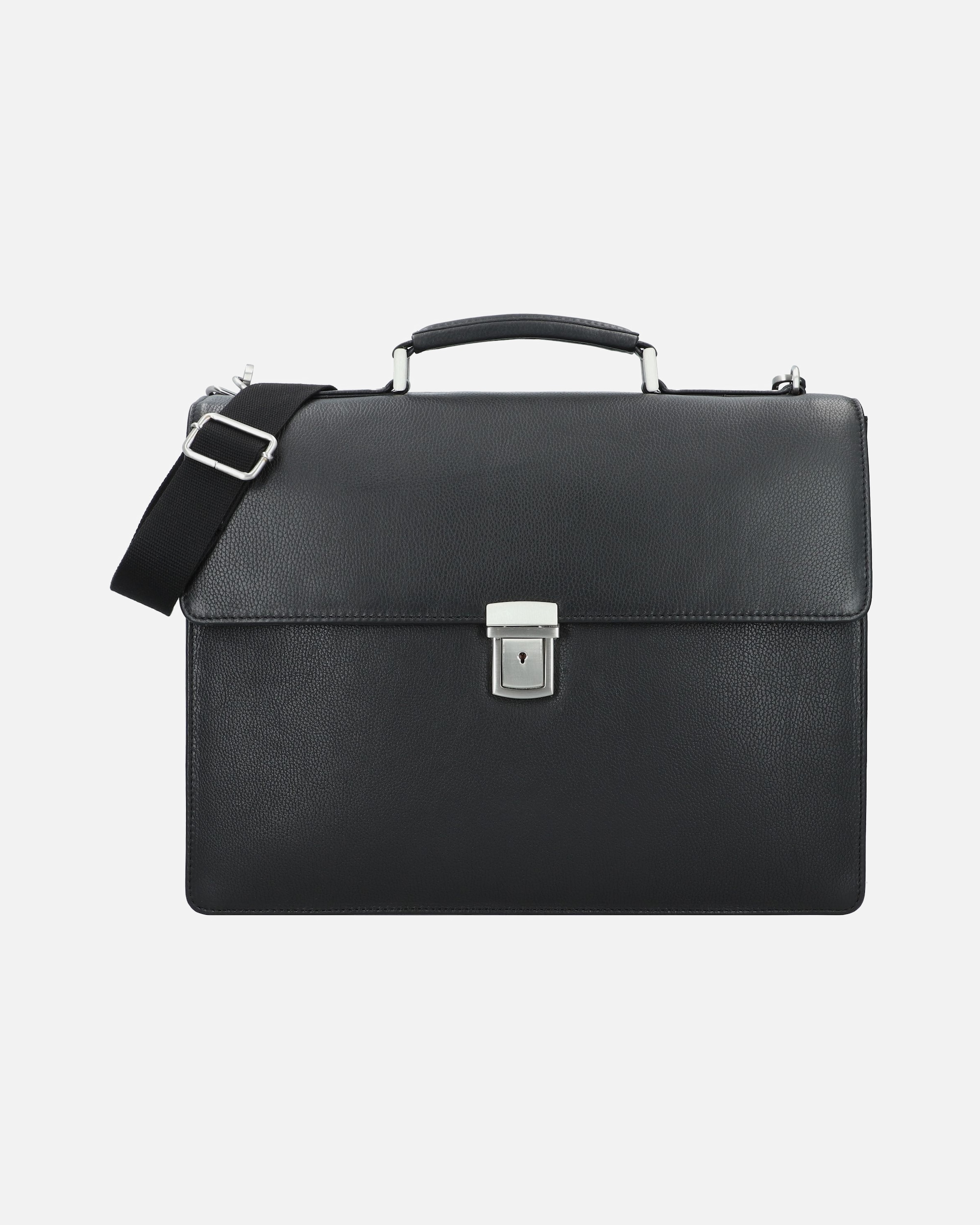 Laptoptasche für Männlich Leonhard Heyden Berlin Aktentasche Leder 40 cm Laptopfach schwarz