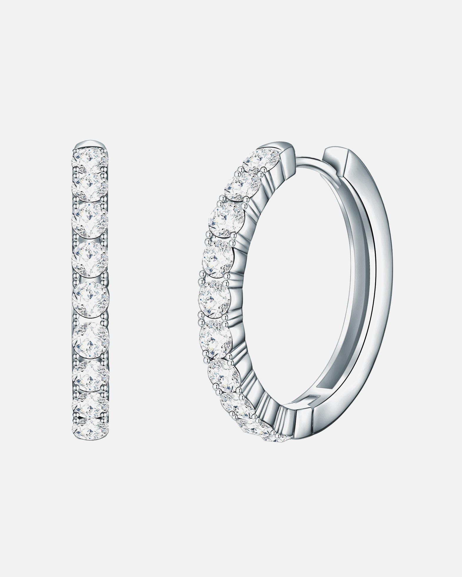 Creolen für Weiblich Creolen Messing verziert mit Kristallen von Swarovski® in Silber 23,8 mm