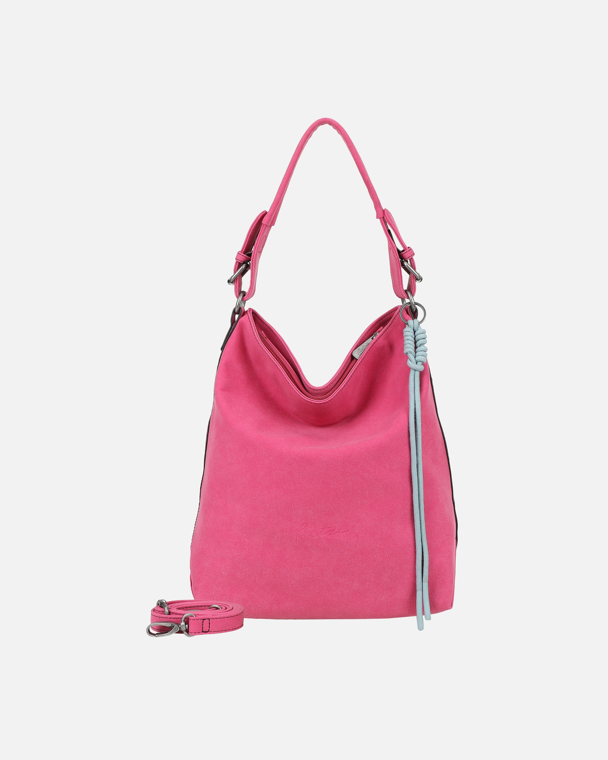 Umhängetasche für Weiblich Fritzi aus Preußen Bitzi01 Suede Jacky Schultertasche 34 cm soft pink