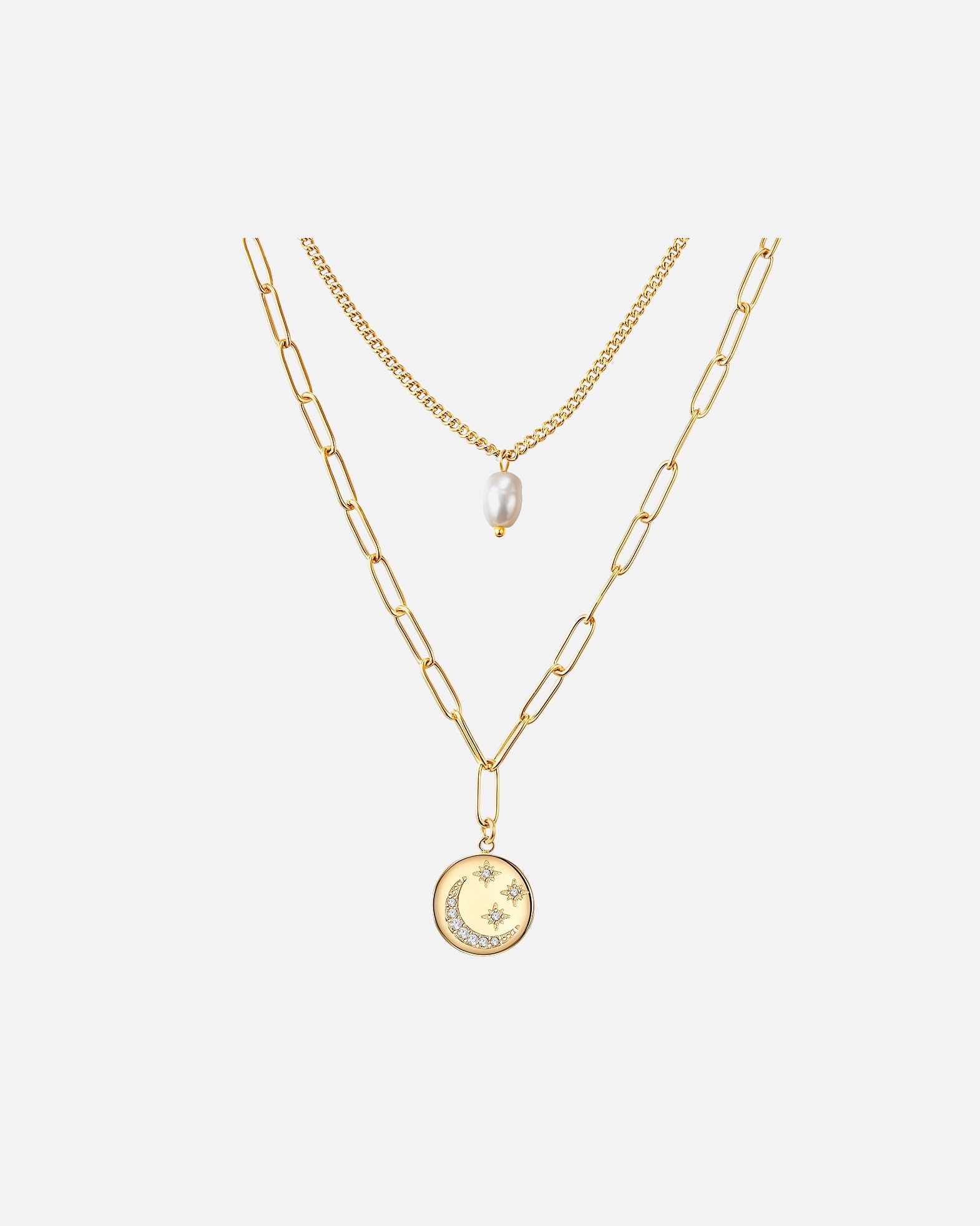 Collier for FemmeCollier en acier inoxydé Acier inoxydable Preciosa Perle de culture d'eau douce en Or jaune38,0/43,0 cm Basiskette + 5,0 cm Verläng