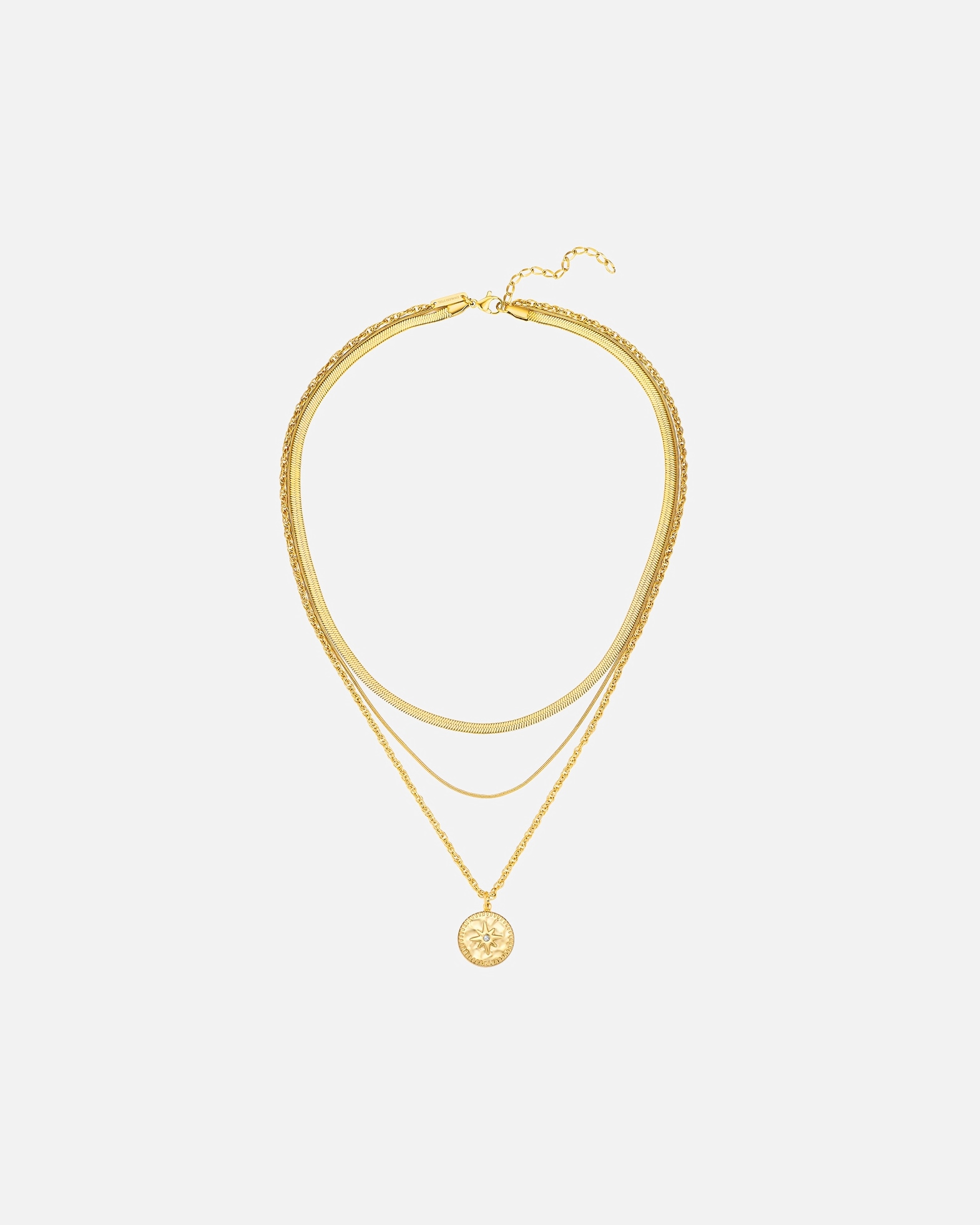 Collier for FemmeEASTSIDEChaîne Étoilé en Acier inoxydable en Or jaune46,0/41,0/38,0 cm Basiskette + 5,0 cm Ve