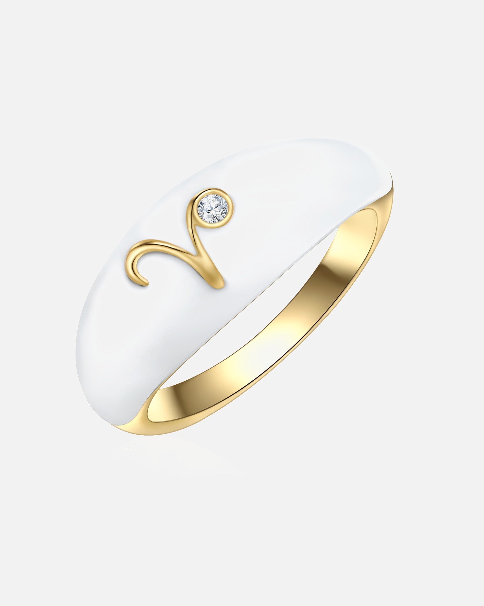 Bague for FemmeGlanzstücke MünchenBague Zodiaque Bélier en Argent sterling en Or jaune52