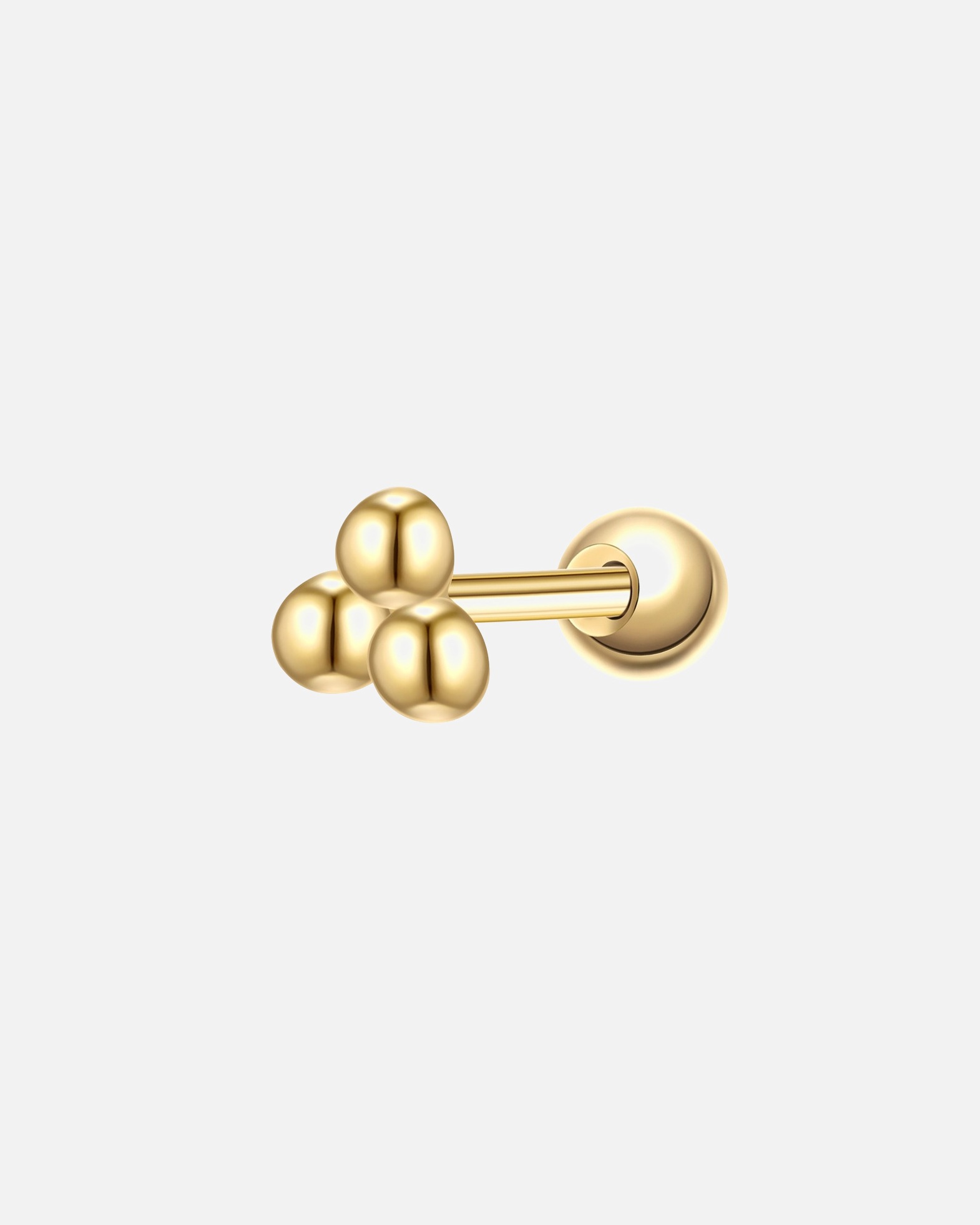 Ohrringe für Weiblich Piercing Kugeln aus Sterling Silber in gelbgold 3,7 mm