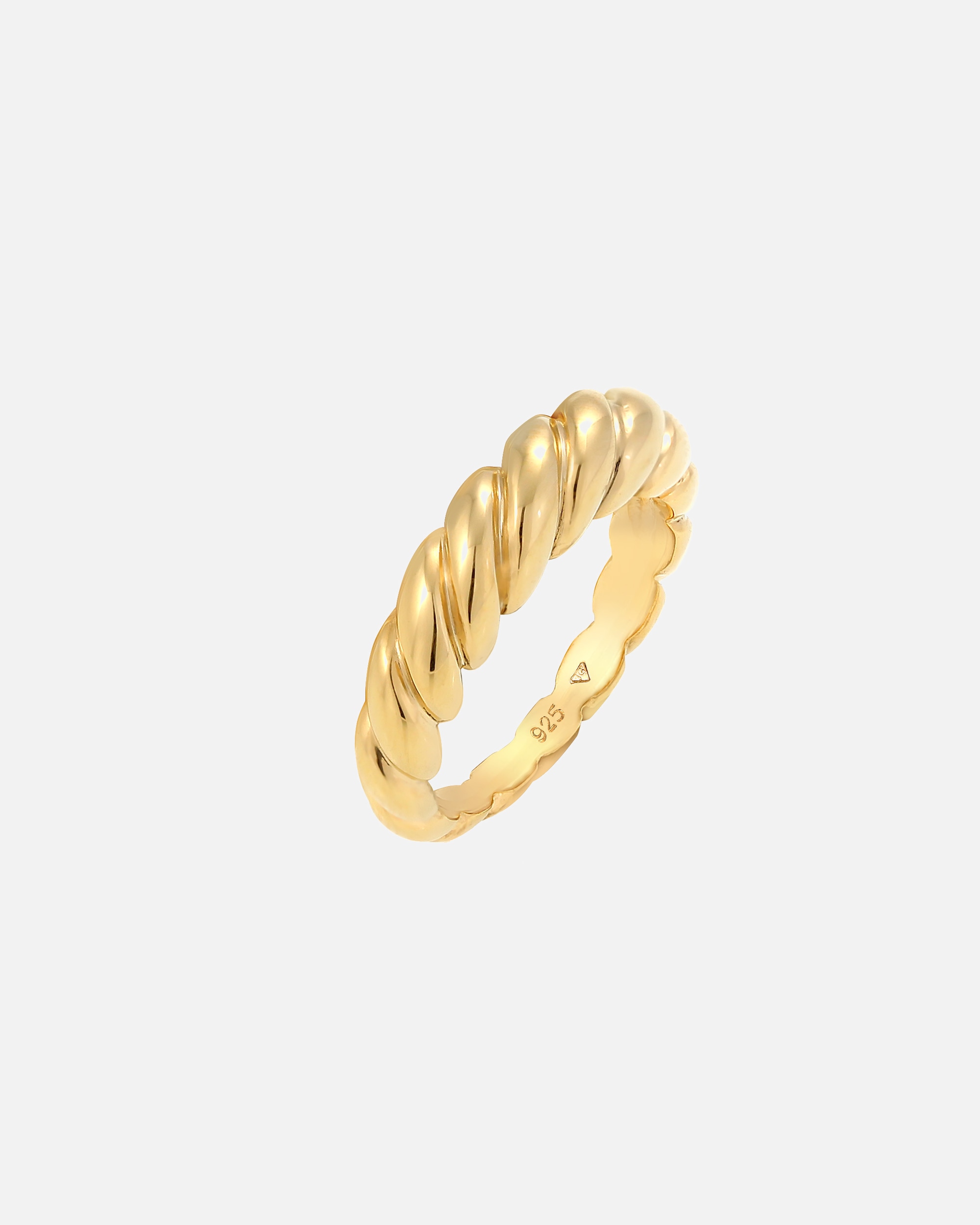 Bague for FemmeElliAnneau pour femme Twisted Basic Trend Chunky Blogger en argent sterling 925 plaqué or52