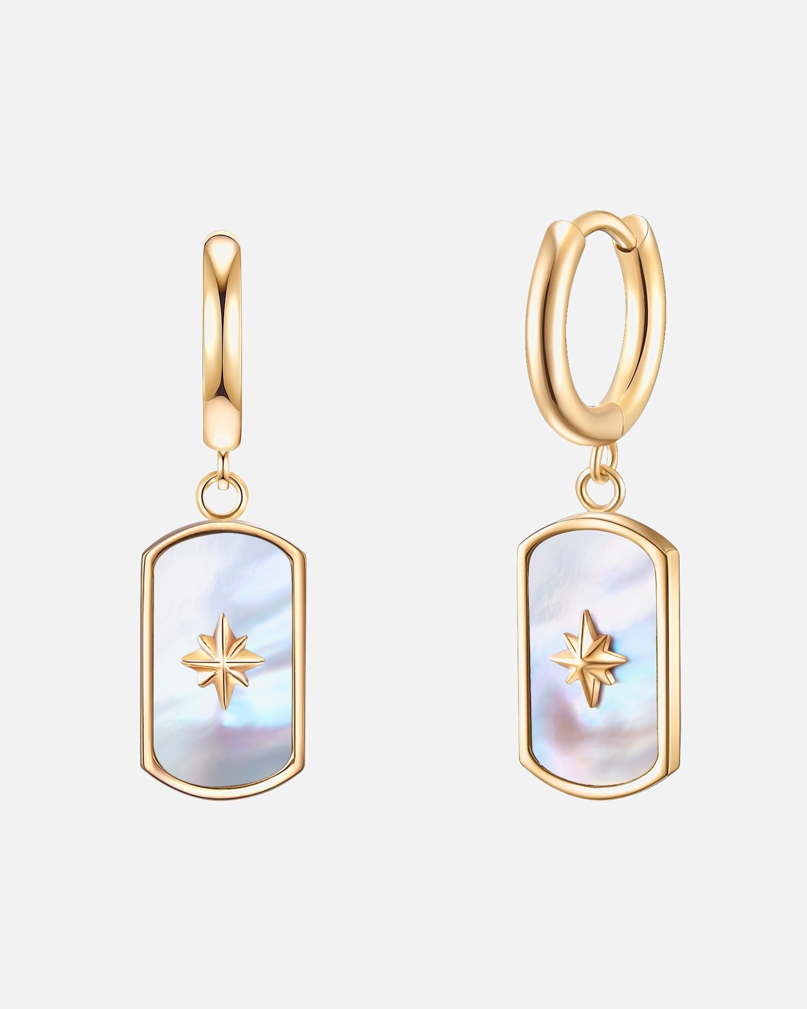 Boucle d'oreilles for FemmeBoucles d´oreilles en acier inoxydable Acier inoxydable Nacre en Or jaune16,5 mm