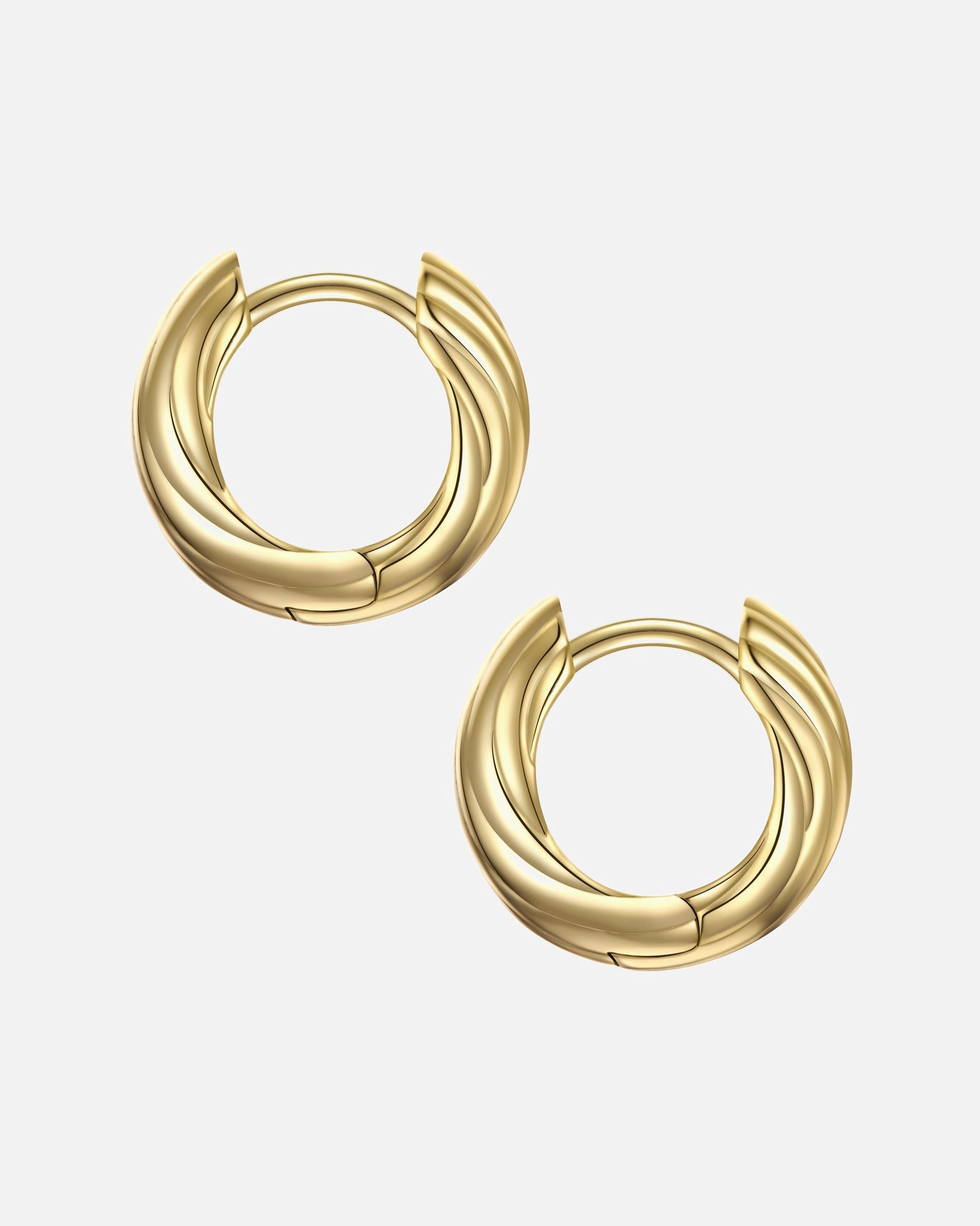 Creolen für Weiblich Rafaela Donata Ring Feder aus Sterling Silber in Gelbgold 12,6 mm