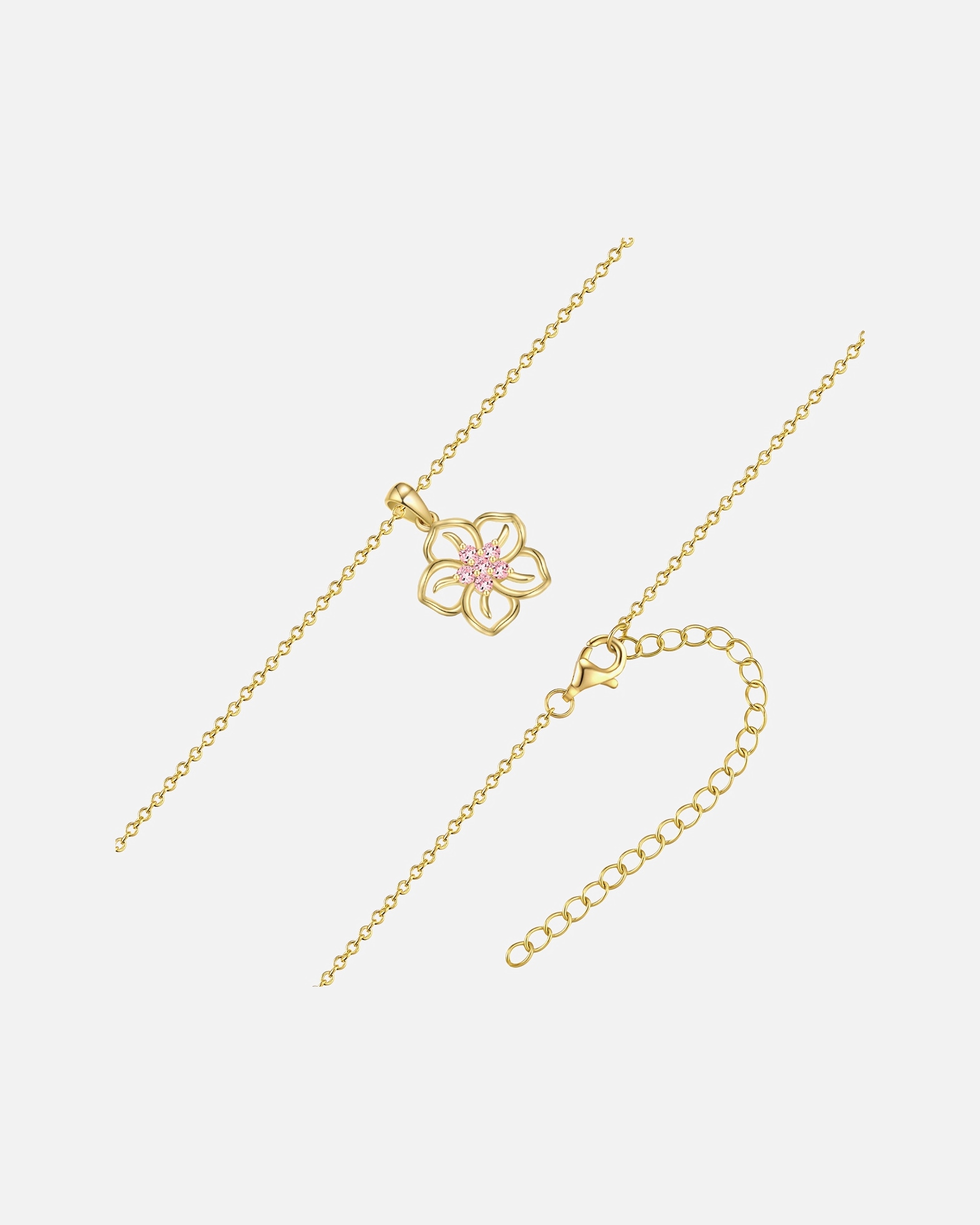 Collier for FemmeRafaela DonataChaîne Fleur en Argent sterling en Or jaune42,0 cm Basiskette + 7,0 cm Verlängerung