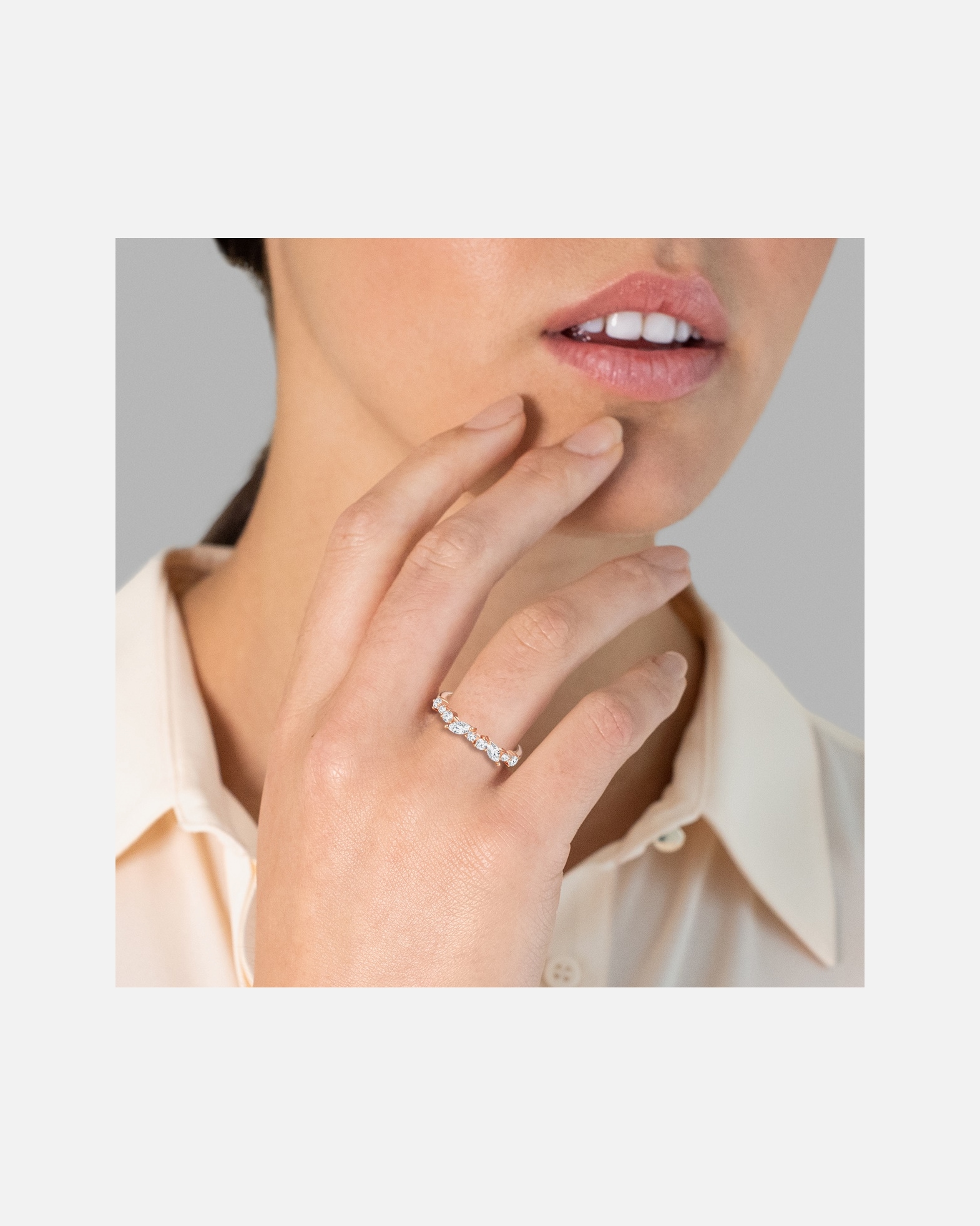 Bague for FemmeGlanzstücke MünchenBague en argent Argent sterling Oxyde de zirconium (CZ) en Or rose56