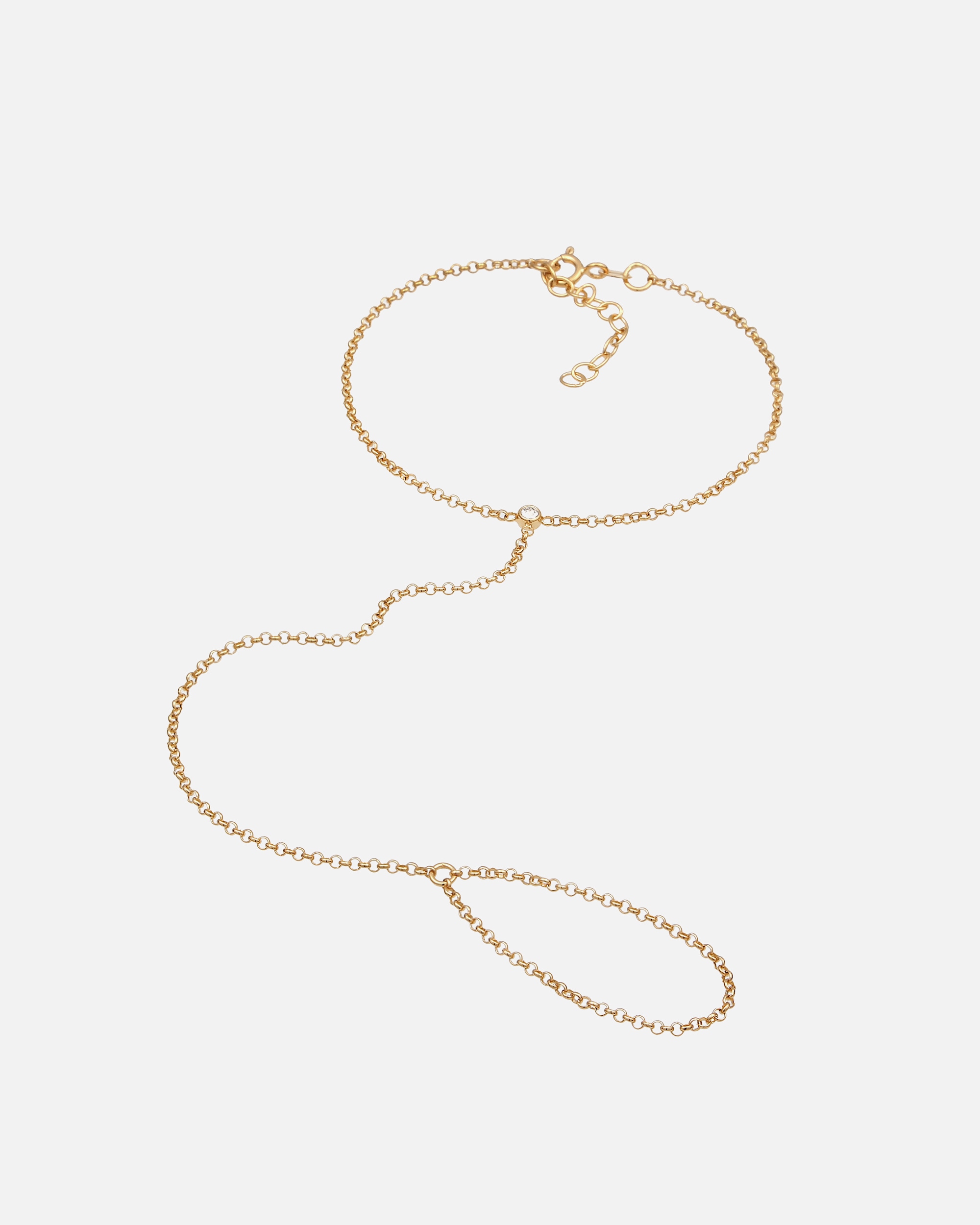 Bracelet for FemmeElliFemmes Chaîne à main Basic avec cristaux en argent sterling 925goldfarben