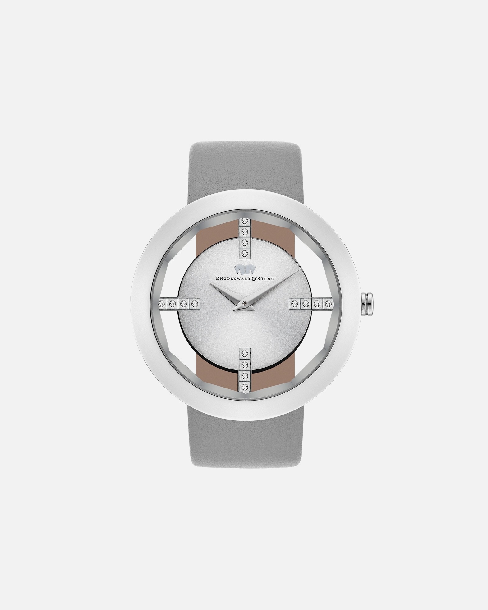 Uhr für Weiblich Armband-Uhr Lucrezia aus Echtleder in schwarz 42,0 mm