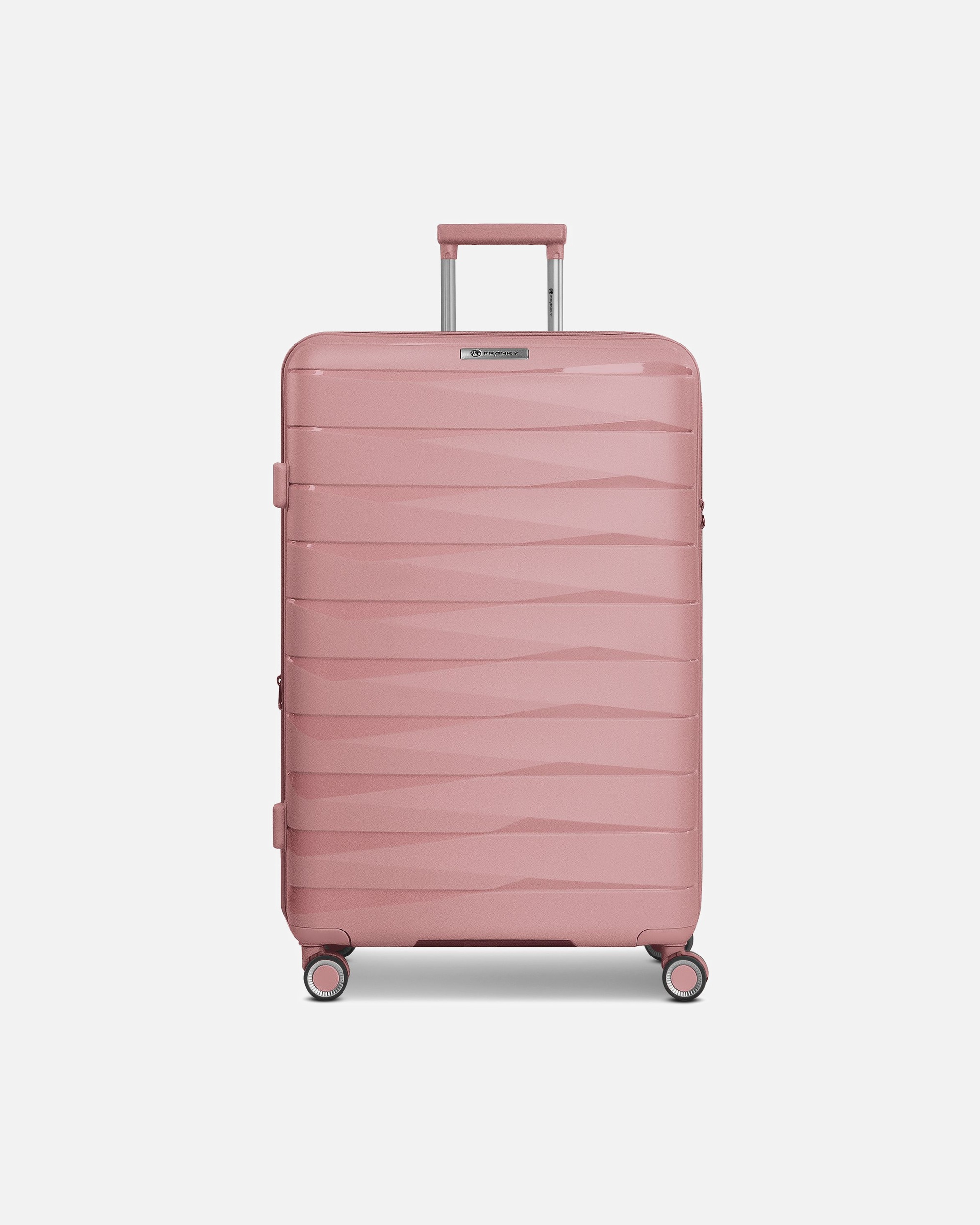 Koffer für Männlich Franky London 4 Rollen Trolley L 74 cm mit Dehnfalte rose