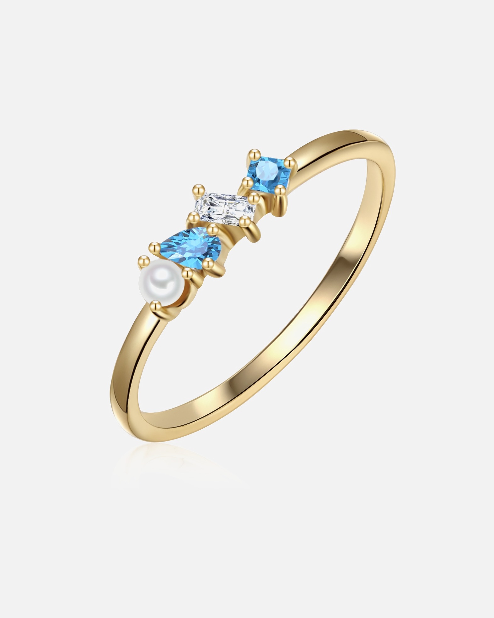 Bague for FemmeGlanzstücke MünchenBague en argent Argent sterling Oxyde de zirconium (CZ) Perle de culture d'eau douce en Or jaune58