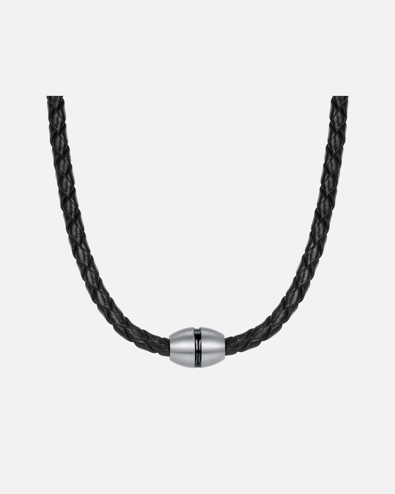 Collier for HommeTrue RebelsCollier en cuir Cuir véritable en Noir48,0 cm