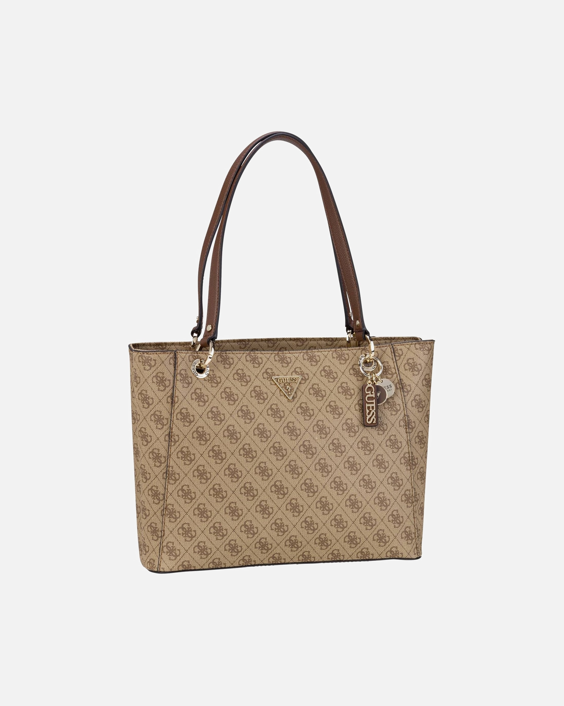 Shopper für Weiblich Guess Noelle II Schultertasche 35 cm latte logo-brown