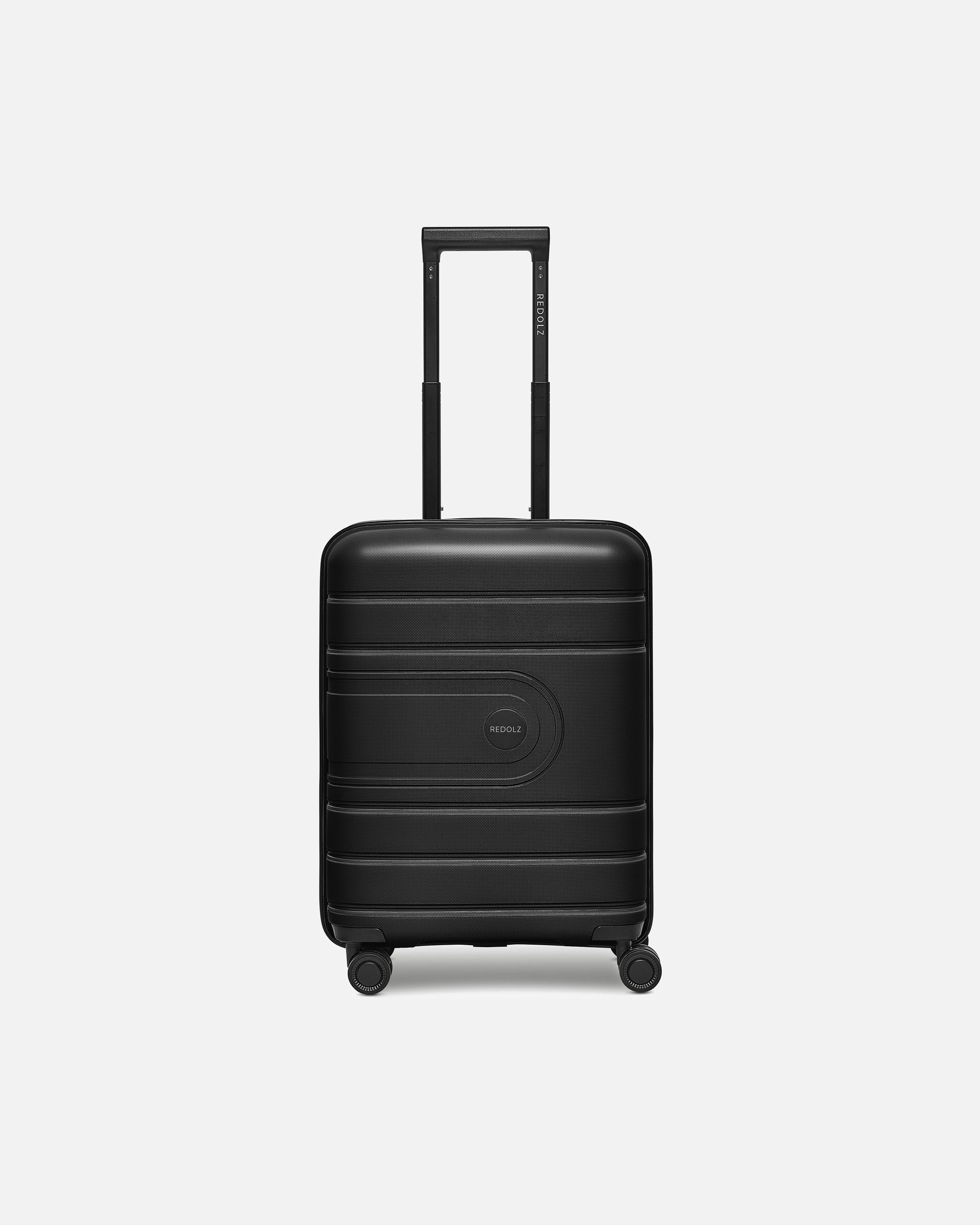 Handgepäckkoffer für Männlich Redolz Essentials 11 4 Rollen Kabinentrolley 55 cm mit Dehnfalte black