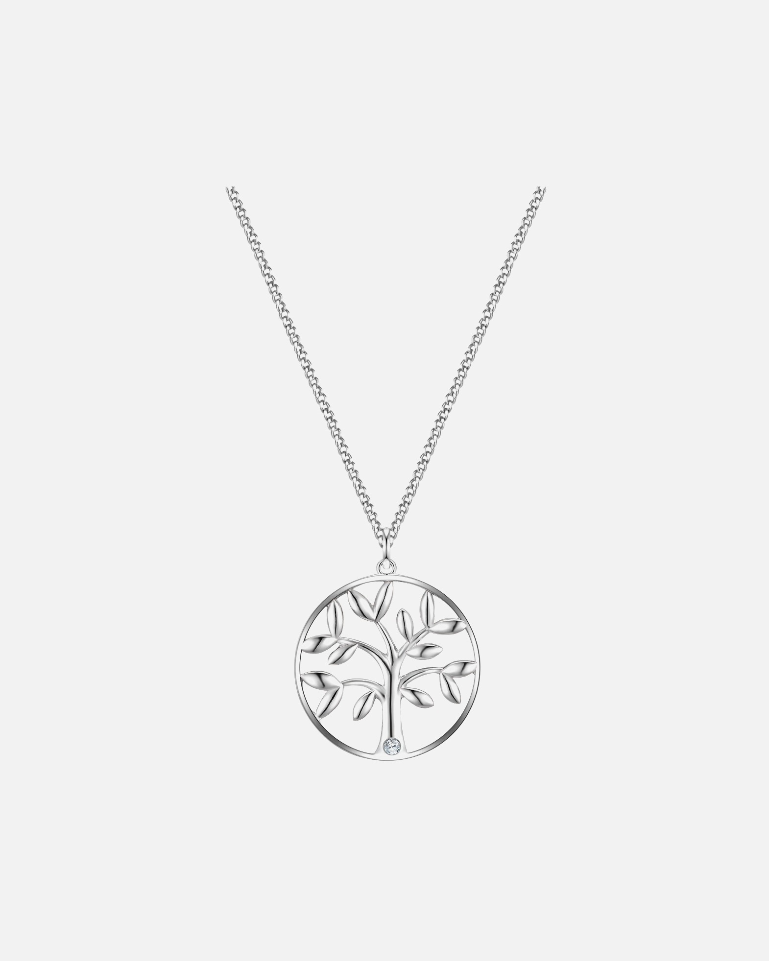 Collier for FemmeChaîne Arbre de vie Argent sterling Lab Grown Diamond en Argent40,0 cm Basiskette + 5,0 cm Verlängerung