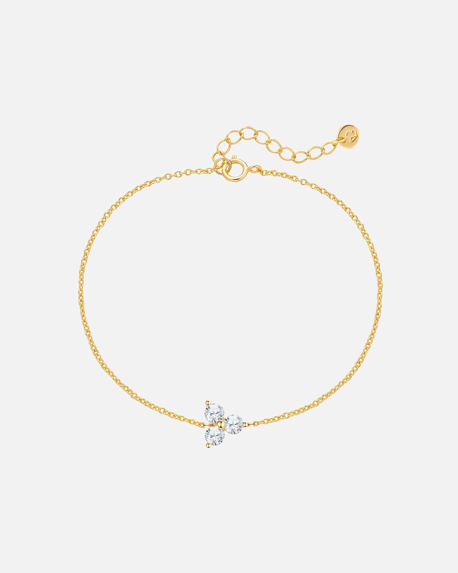 Bracelet for FemmeBracelet en Argent sterling en Or jaune17,0 cm Basislänge + 3,0 cm Verlängerung