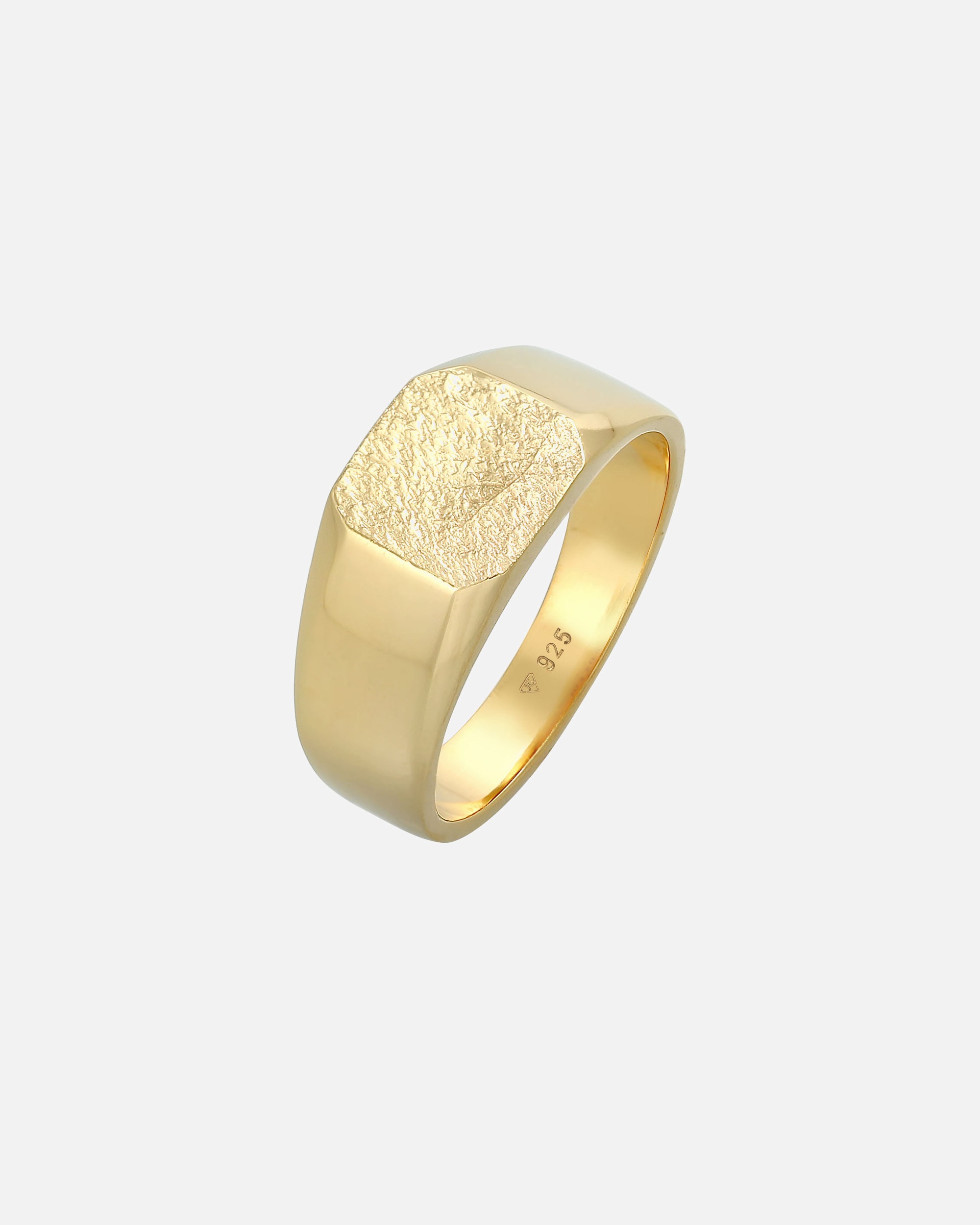 Ring für Männlich KUZZOI Basic Siegelring Herren Quadrat Matt 925 Silber 62