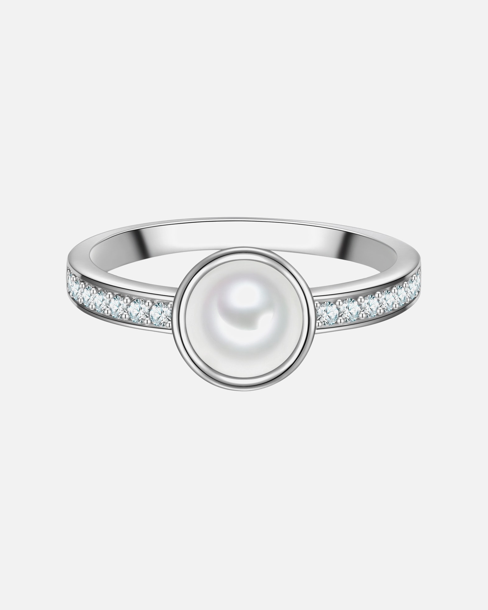 Bague for FemmeTrilaniBague en Argent Sterling en argent avec Zirconium et Perle de Nacre54
