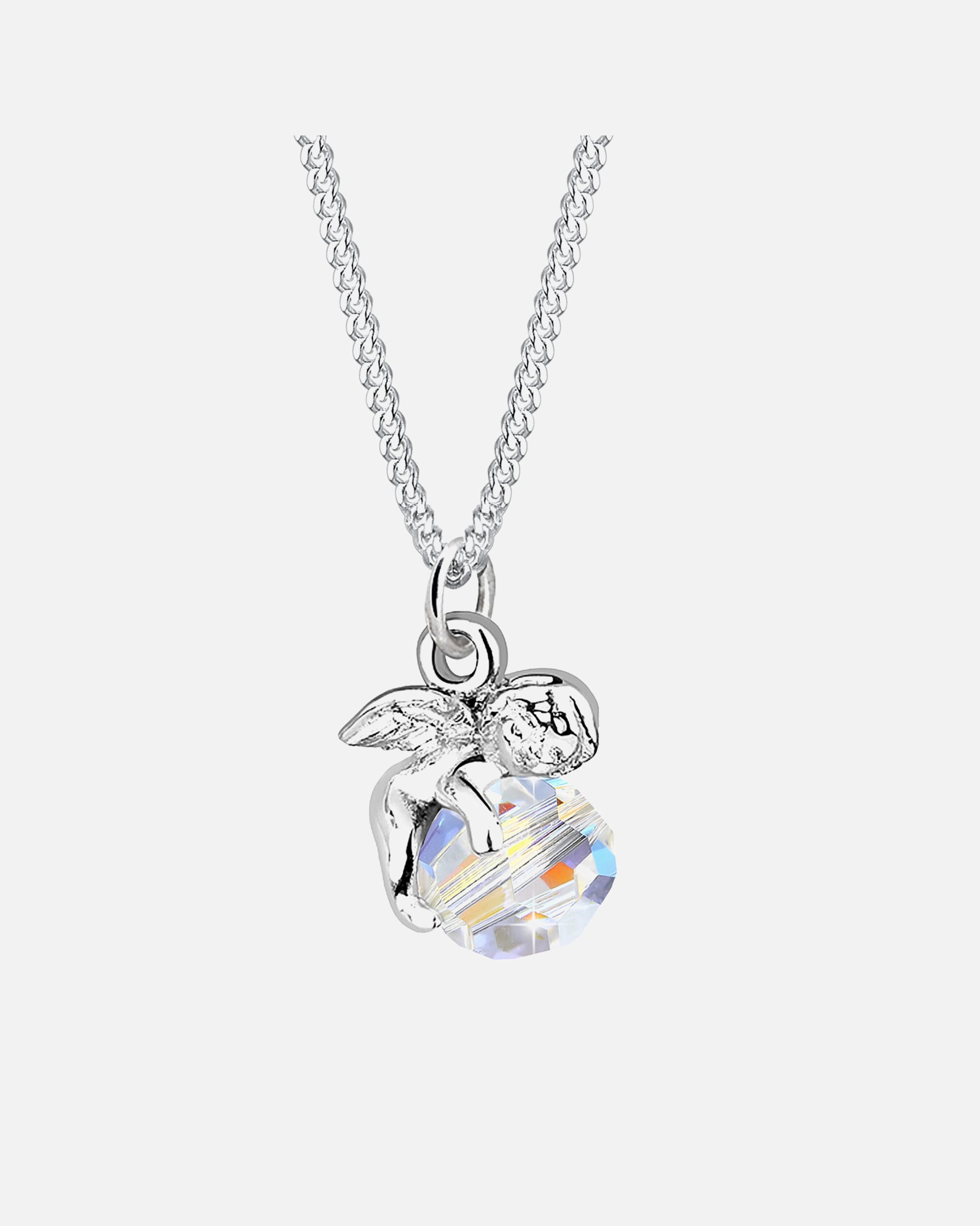 Halskette für Weiblich Elli Engel Kugel Flügel Kristall 925 Sterling Silber 45