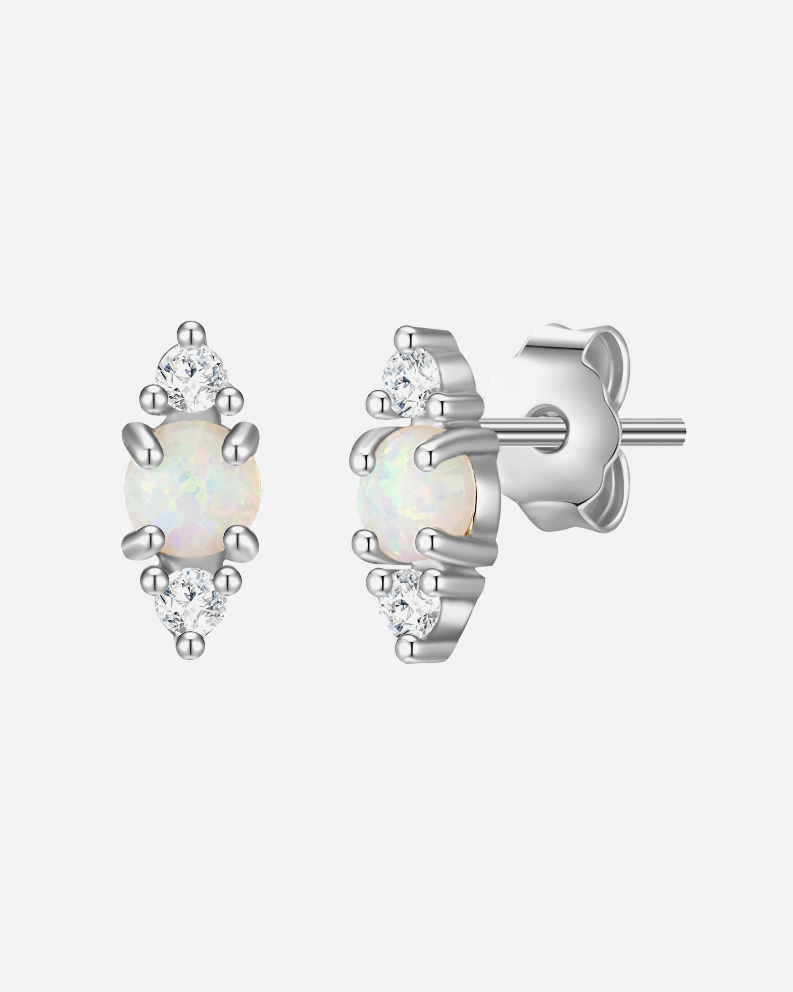 Boucle d'oreilles for FemmePuces d'oreilles en argent Losange Argent sterling Oxyde de zirconium (CZ) en Argent7,4 mm