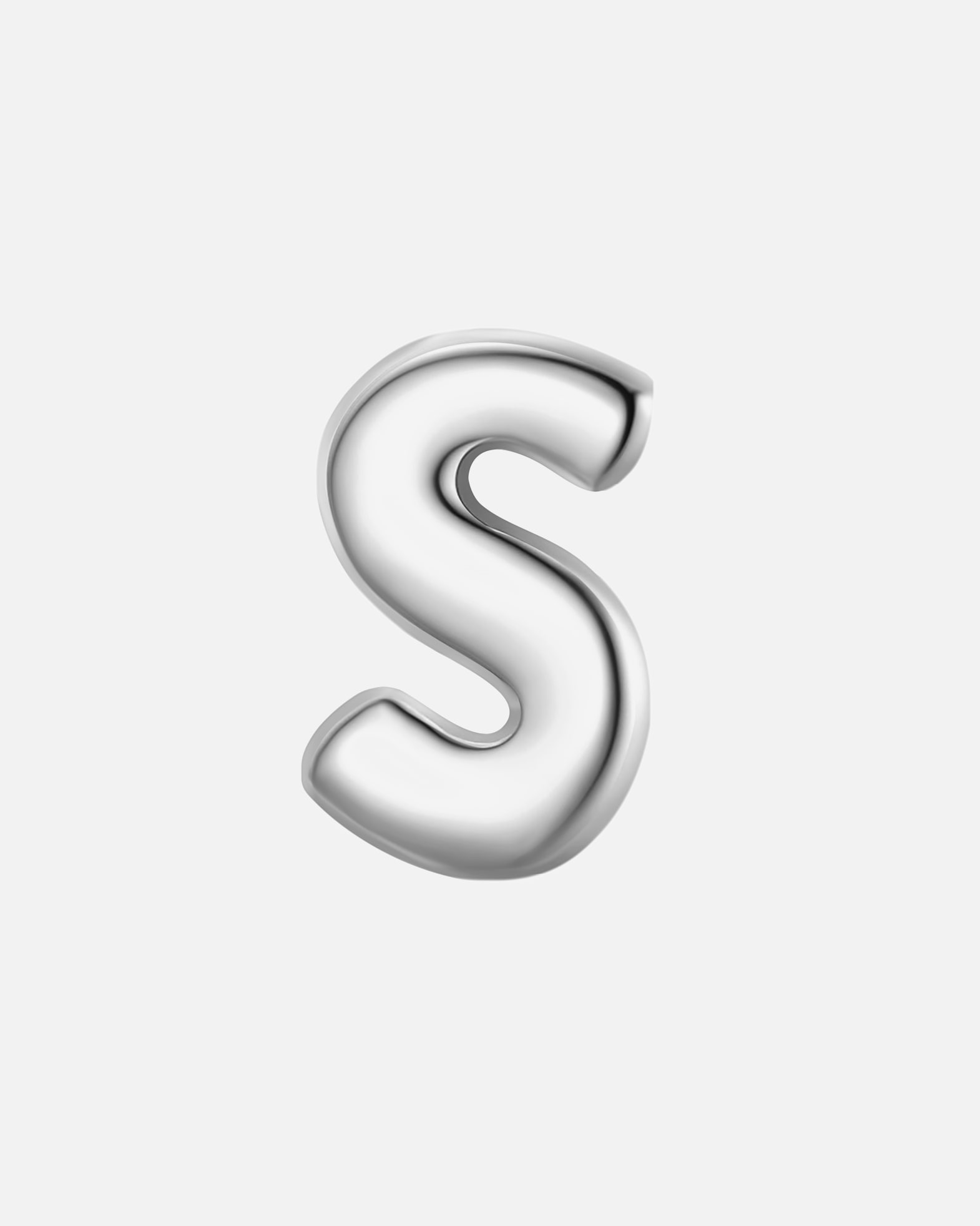 Ohrringe für Weiblich Glanzstücke München Piercing Buchstabe S aus Sterling Silber in silber 4,1 mm