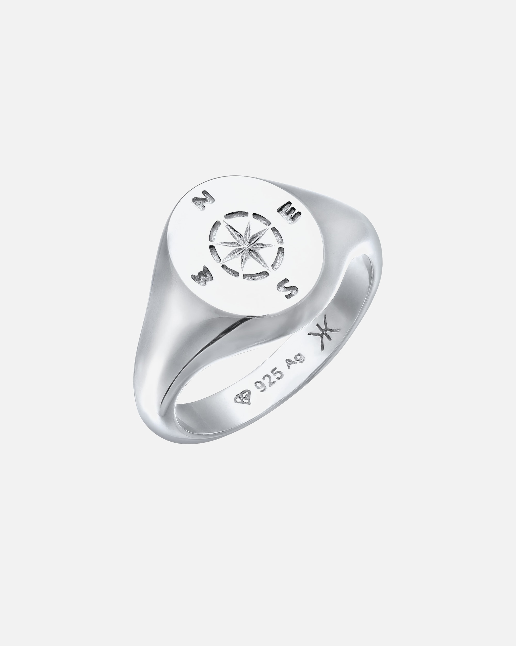Bague for HommeKUZZOIHommes sceau boussole en argent sterling 92560