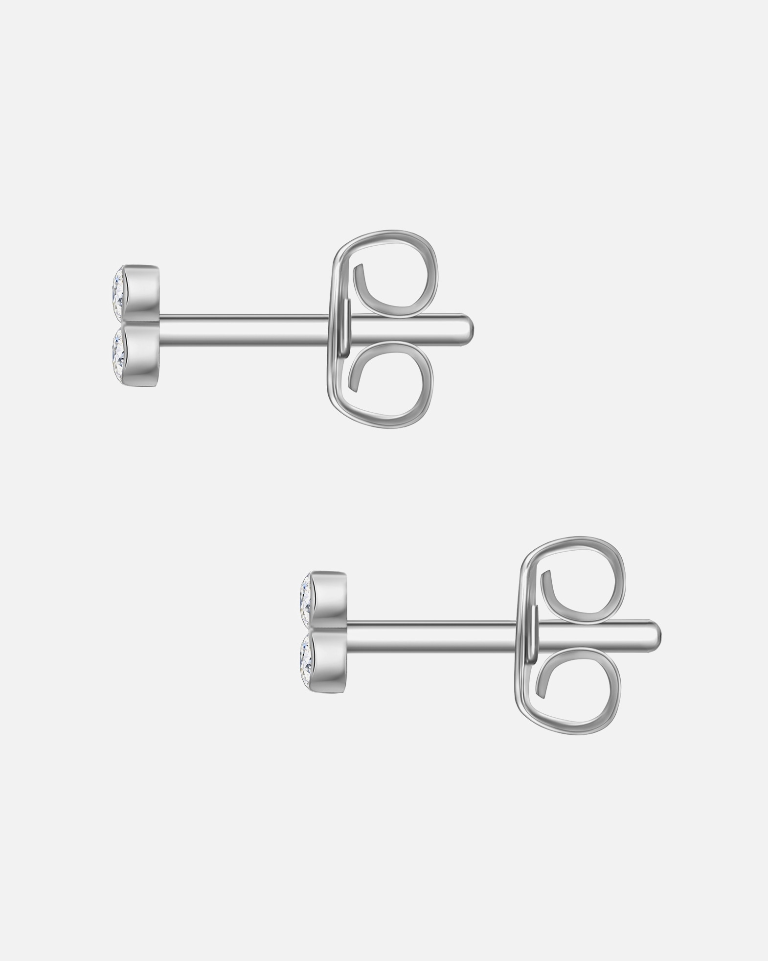Ohrringe für Weiblich EASTSIDE Ohrstecker aus Edelstahl in Silber mit Zirkonia 3,9 mm