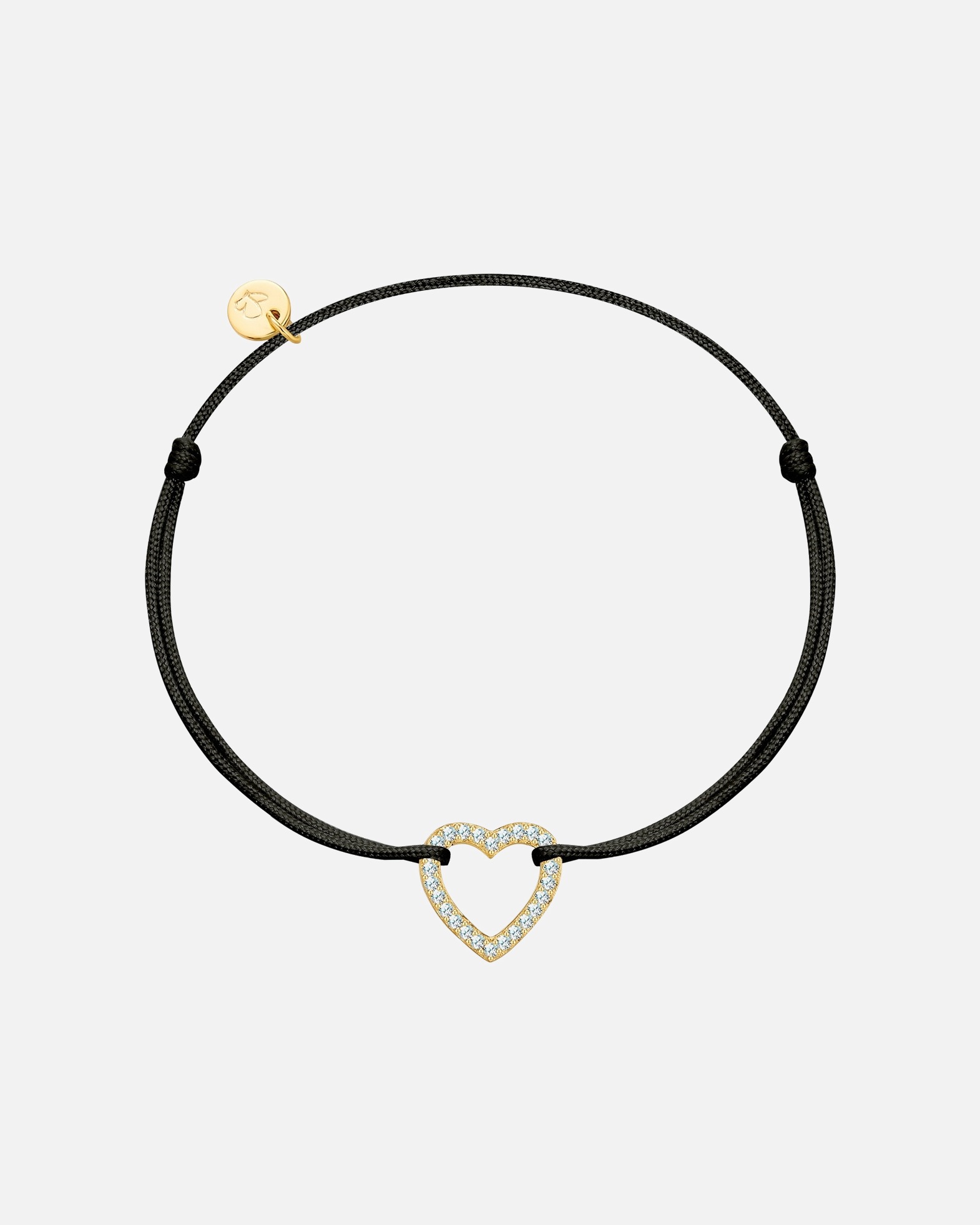 Bracelet for FemmeBracelet Cœur en Argent Sterling en or jaune avec Zirconium15,0 - 22,0 cm, flexibel einstellbar