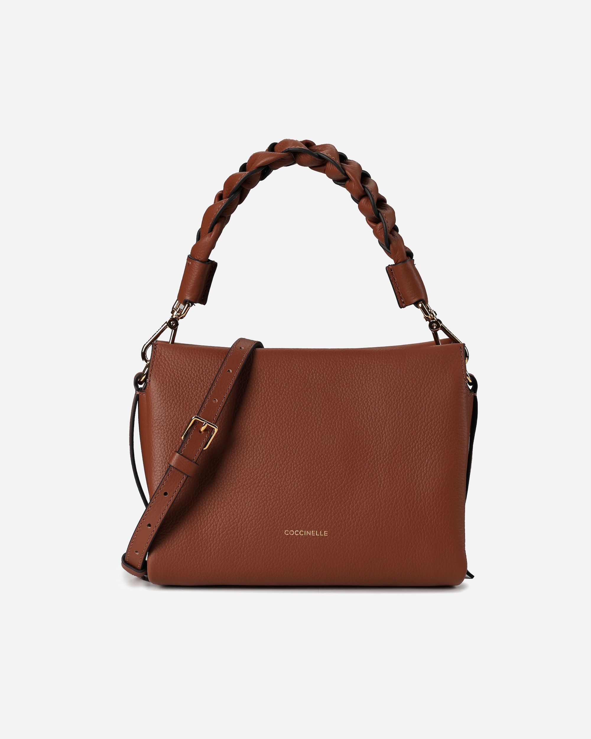 Tasche für Weiblich Coccinelle Boheme Henkeltasche cognac-noir