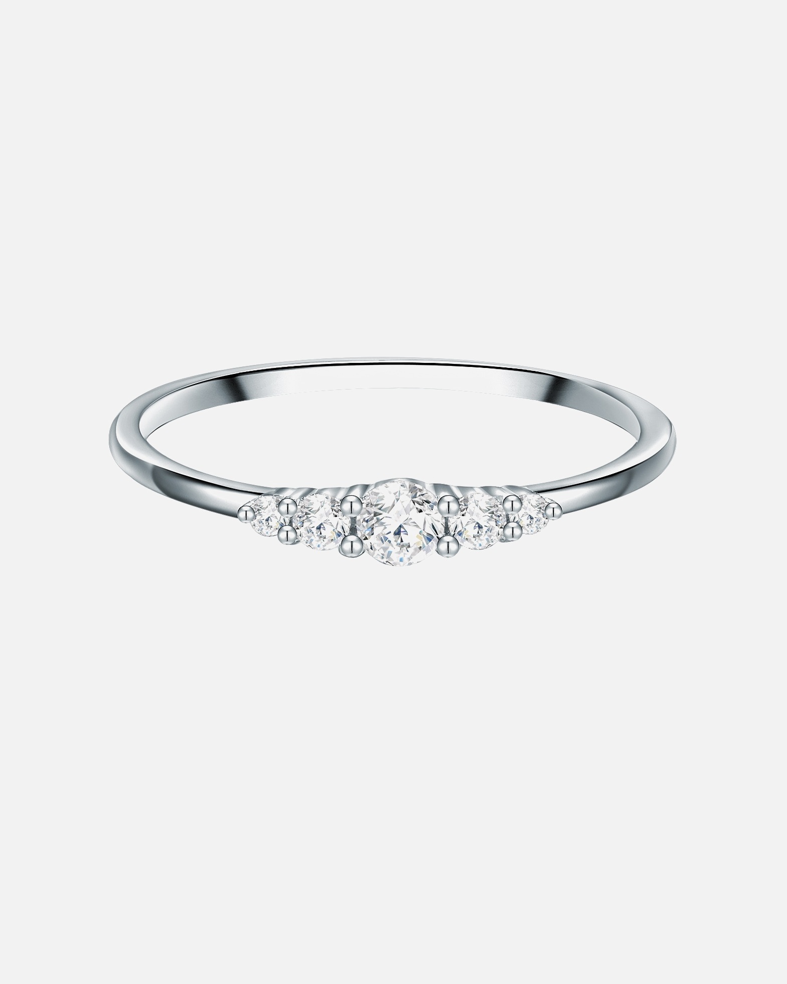 Ring für Weiblich Trilani Ring aus Sterling Silber in silber mit Zirkonia 54