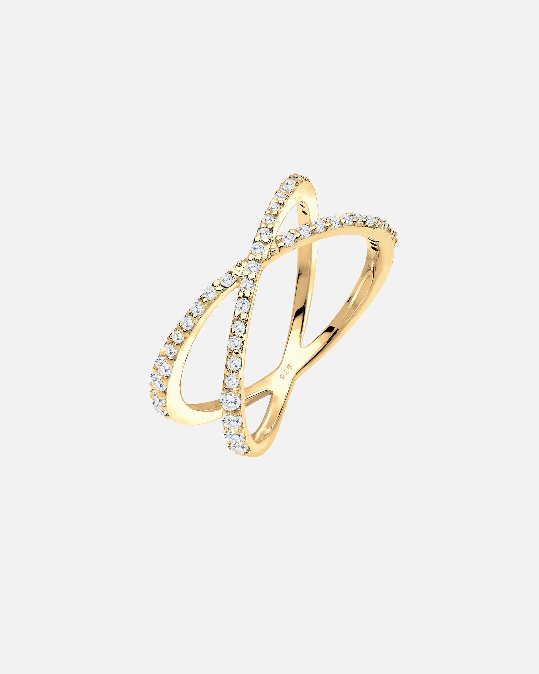 Bague for FemmeElliFemmes Enroulement X avec Cristaux de Zirconium en Argent Sterling 92556