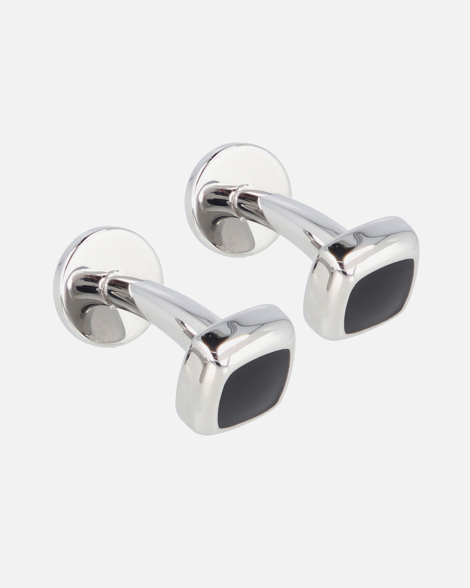 Manschettenknöpfe für Männlich Davidoff Essentials Manschettenknöpfe Messing 1 cm silber-schwarz