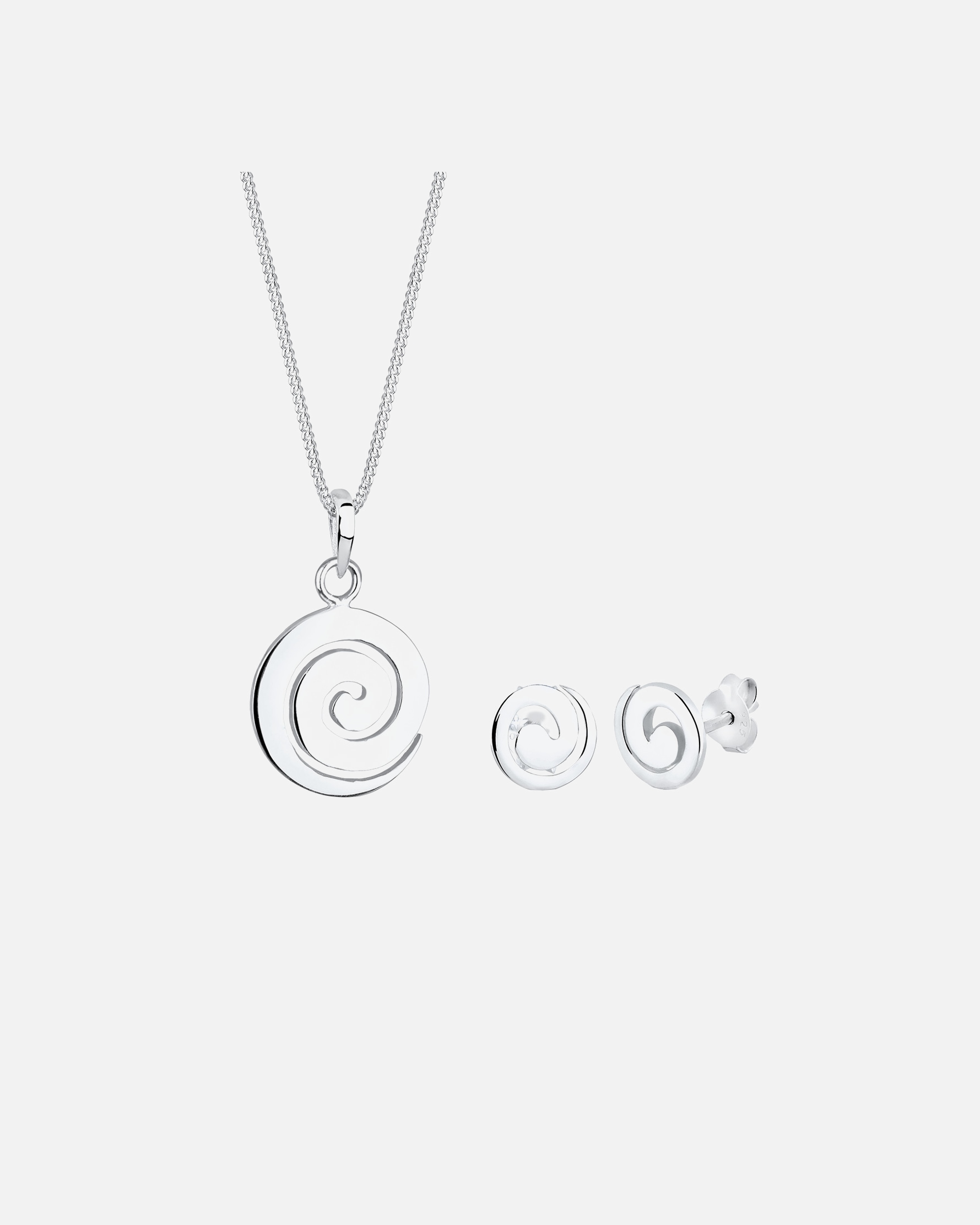 Bijoux for FemmeElliFemmes Spirale Pendentif Set Clous d'oreilles Moderne en Argent Sterling 92545 cm