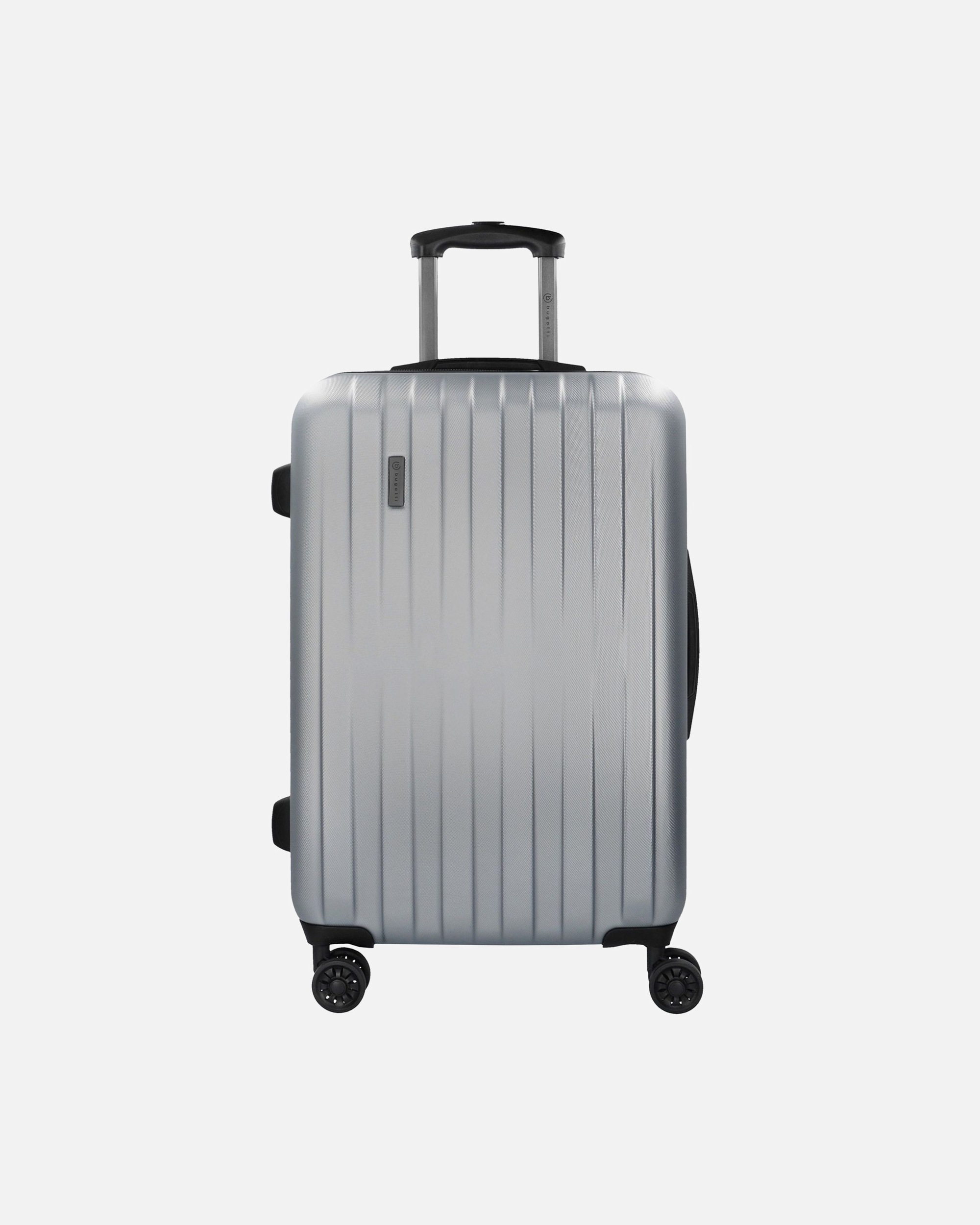 Trolley für Männlich Bugatti Lima 2.0 4-Rollen Trolley 66 cm mit Doppelrollen silberfarben