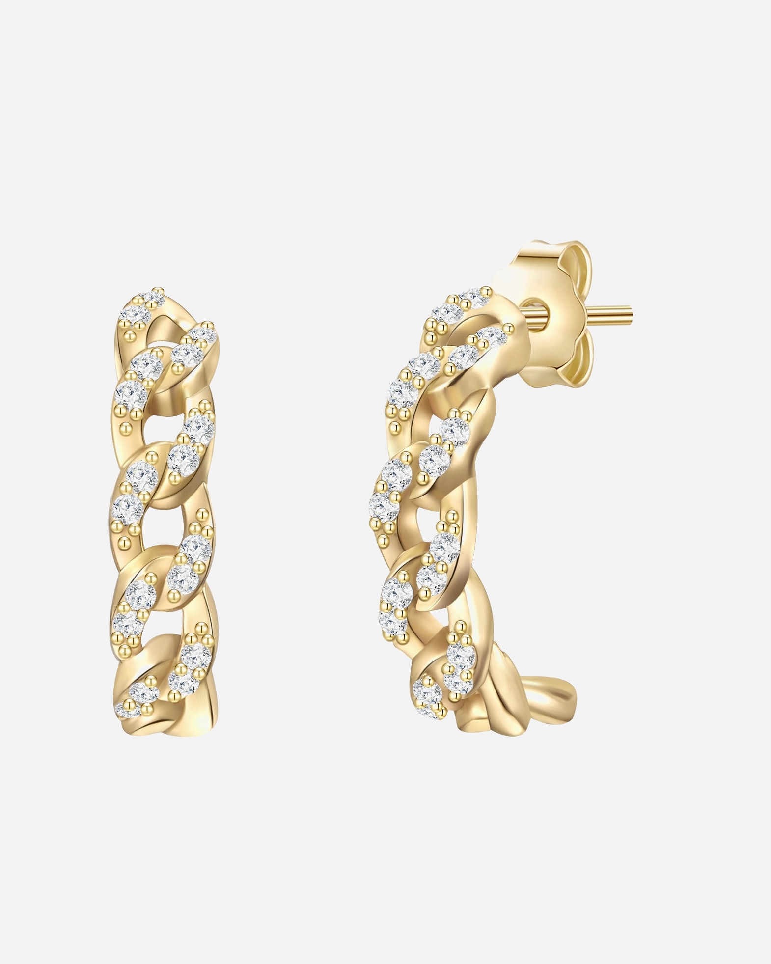 Créoles for FemmeGlanzstücke MünchenCréoles en argent Argent sterling Oxyde de zirconium (CZ) en Or jaune14,3 mm