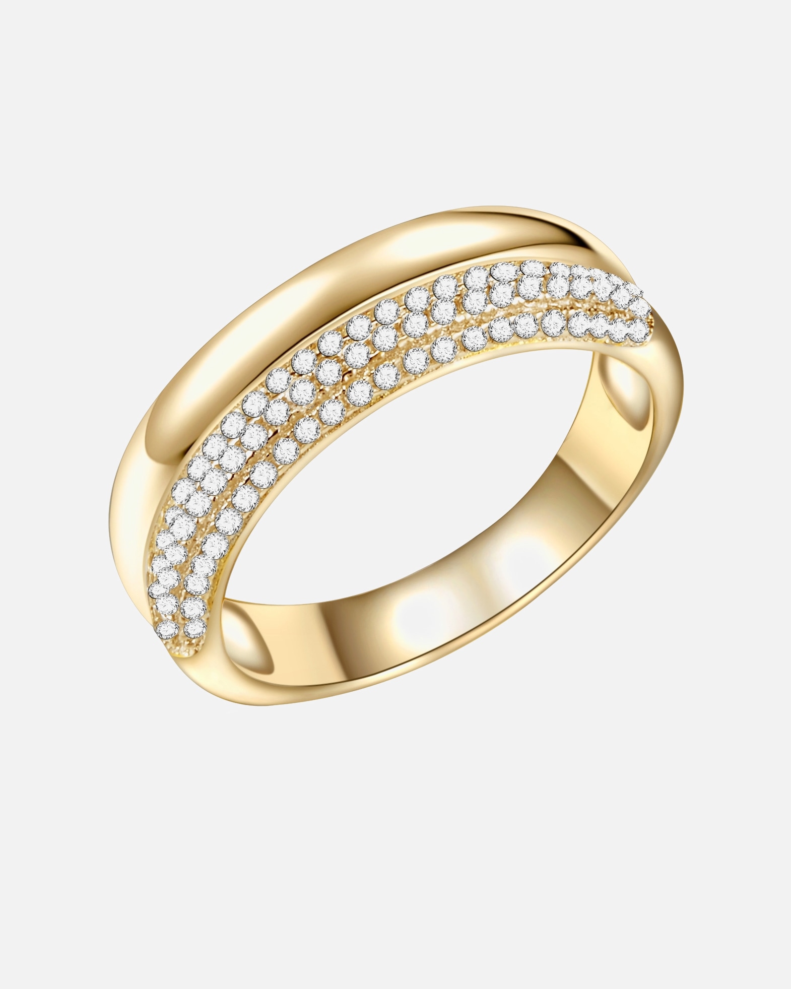 Bague for FemmeRafaela DonataBague en argent Argent sterling Oxyde de zirconium (CZ) en Or jaune58