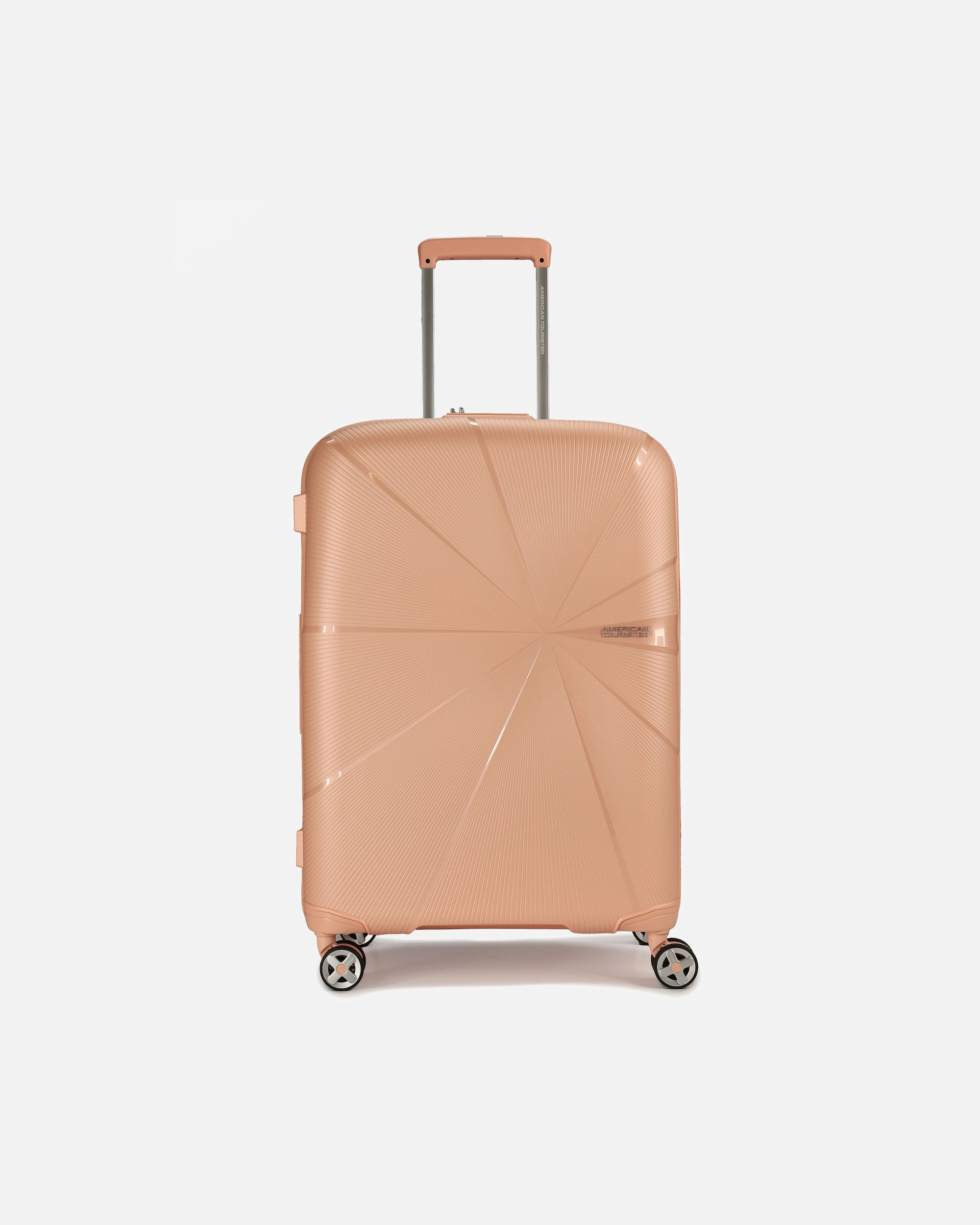 Valise trolley for HommeAmerican TouristerStarvibe 4 roulettes Trolley 67 cm avec soufflet d'extensionmetallic peach