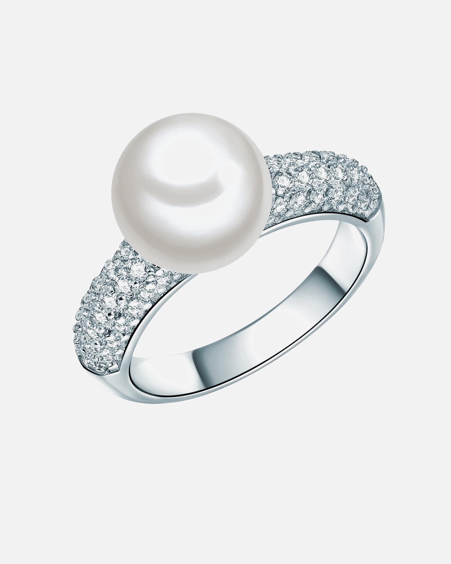 Bague for FemmeLulu & JaneBague avec perle Laiton Oxyde de zirconium (CZ) Perles organiques en Argent58