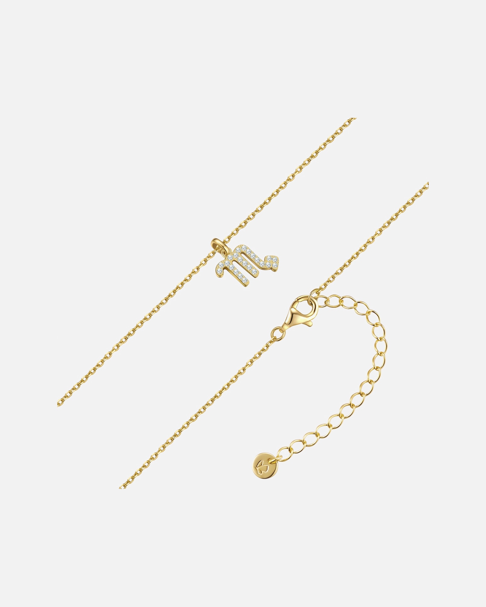 Halskette für Weiblich Glanzstücke München Halskette Sternzeichen Skorpion aus Sterling Silber in gelbgold mit Zirkonia 40,0 cm Basiskette + 5,0 cm Verlängerung