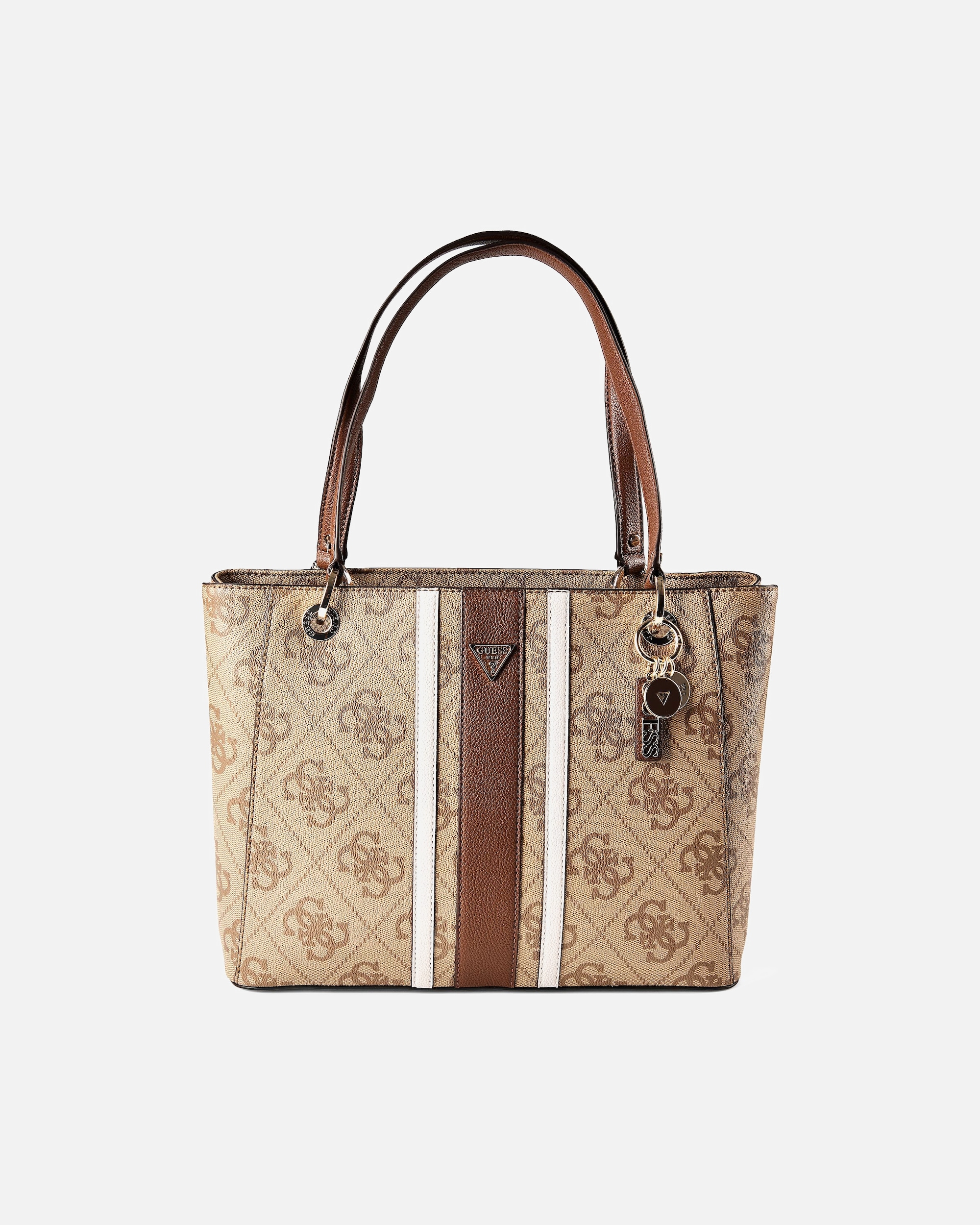 Tasche für Weiblich Guess Noelle II Shopper latte logo-brown