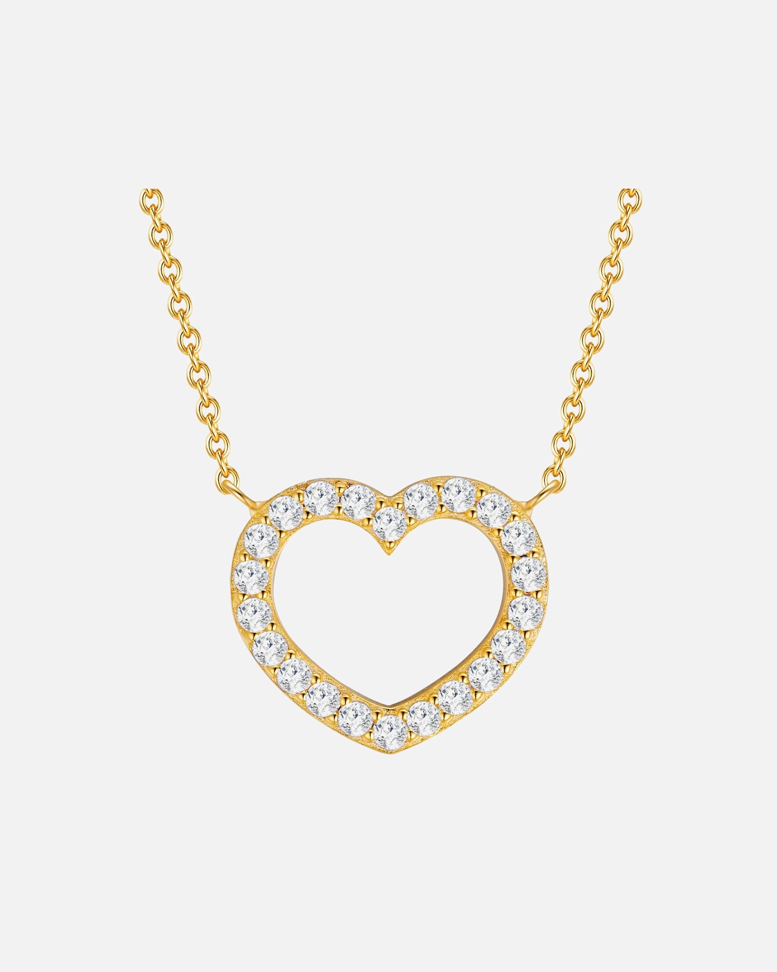 Collier for FemmeRafaela DonataChaîne Coeur Argent sterling Oxyde de zirconium (CZ) en Or jaune40,0 cm Basiskette + 5,0 cm Verlängerung