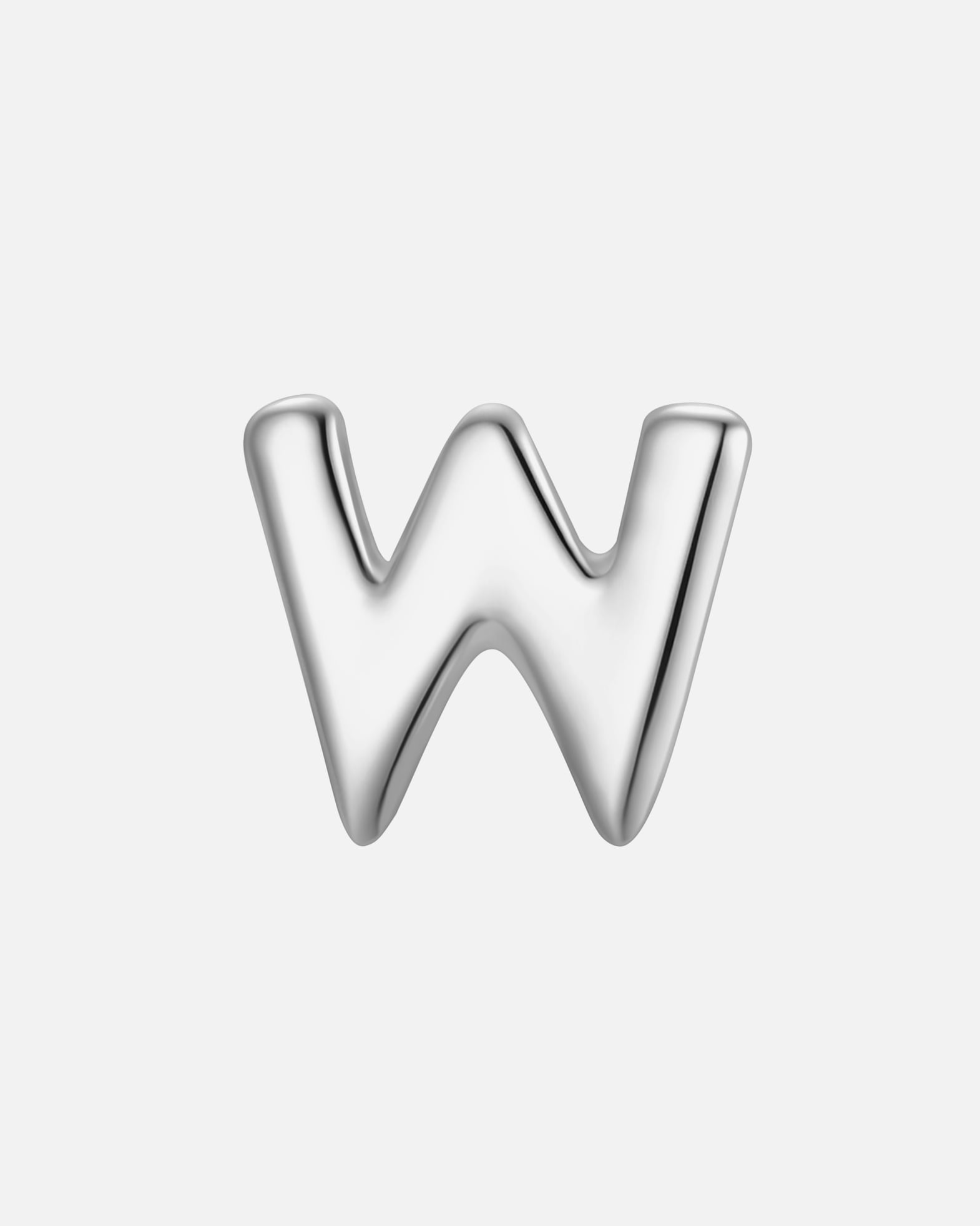 Ohrringe für Weiblich Glanzstücke München Piercing Buchstabe W aus Sterling Silber in silber 3,8 mm