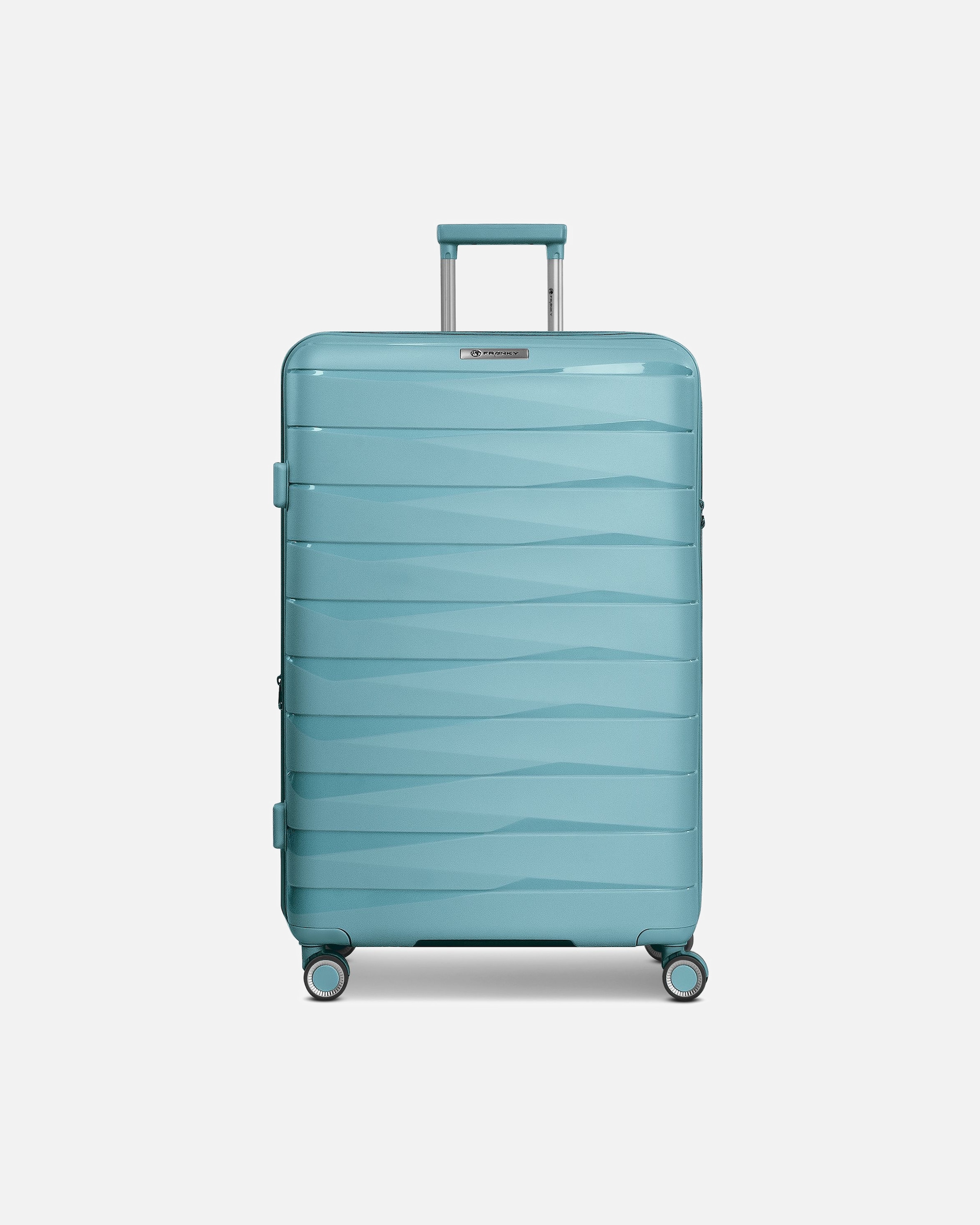 Koffer für Männlich Franky London 4 Rollen Trolley L 74 cm mit Dehnfalte mint green