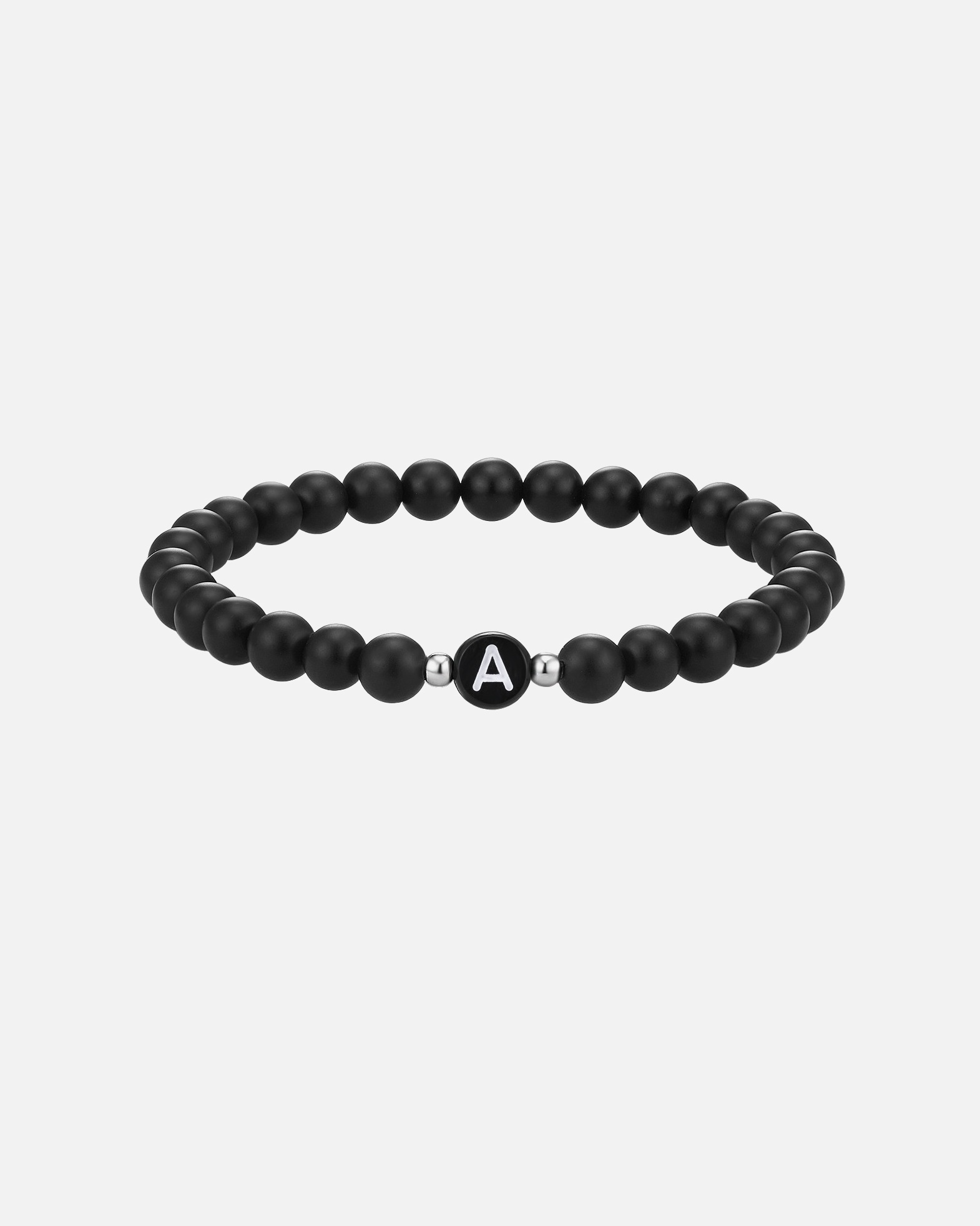 Bracelet for UnisexeEASTSIDEBracelet en pierres précieuses Lettres Agate en NoirBracelet en pierres précieuses Lettres Agate en Noir